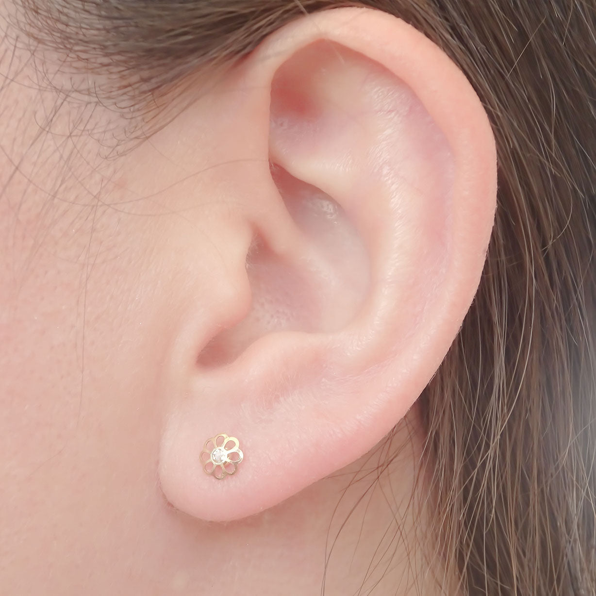 Amor Eterno - Broqueles / Flor Delicia / Aretes / Oro 10k