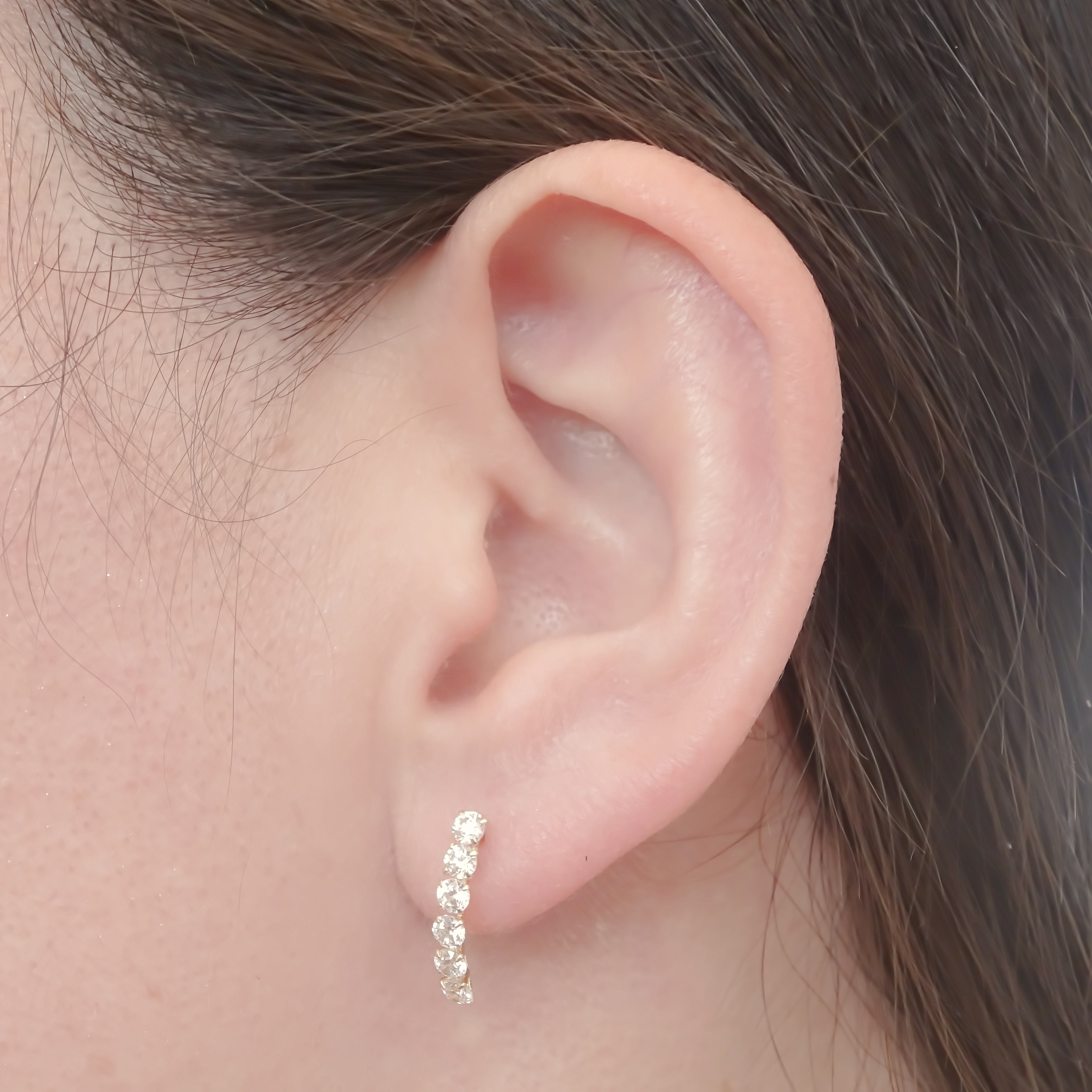 Amor Eterno - Broqueles Lambada 6 Piedras / Aretes / Oro 10k