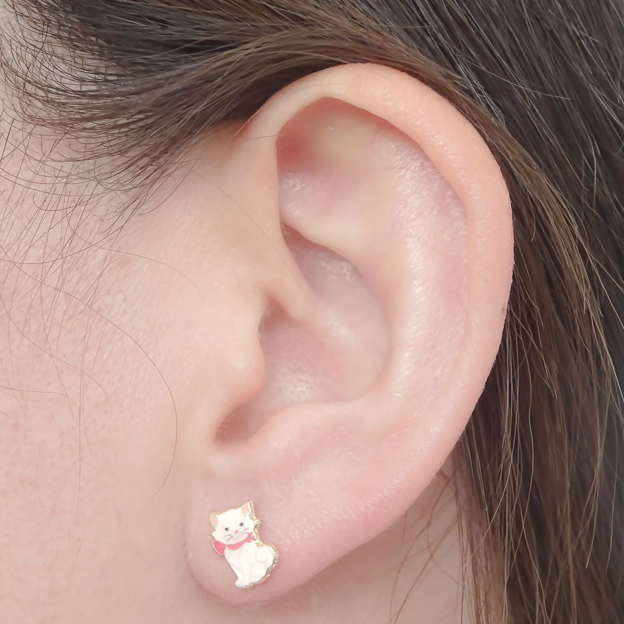 Amor Eterno - Broqueles Deluxe Gatita / Aretes / Oro 10k