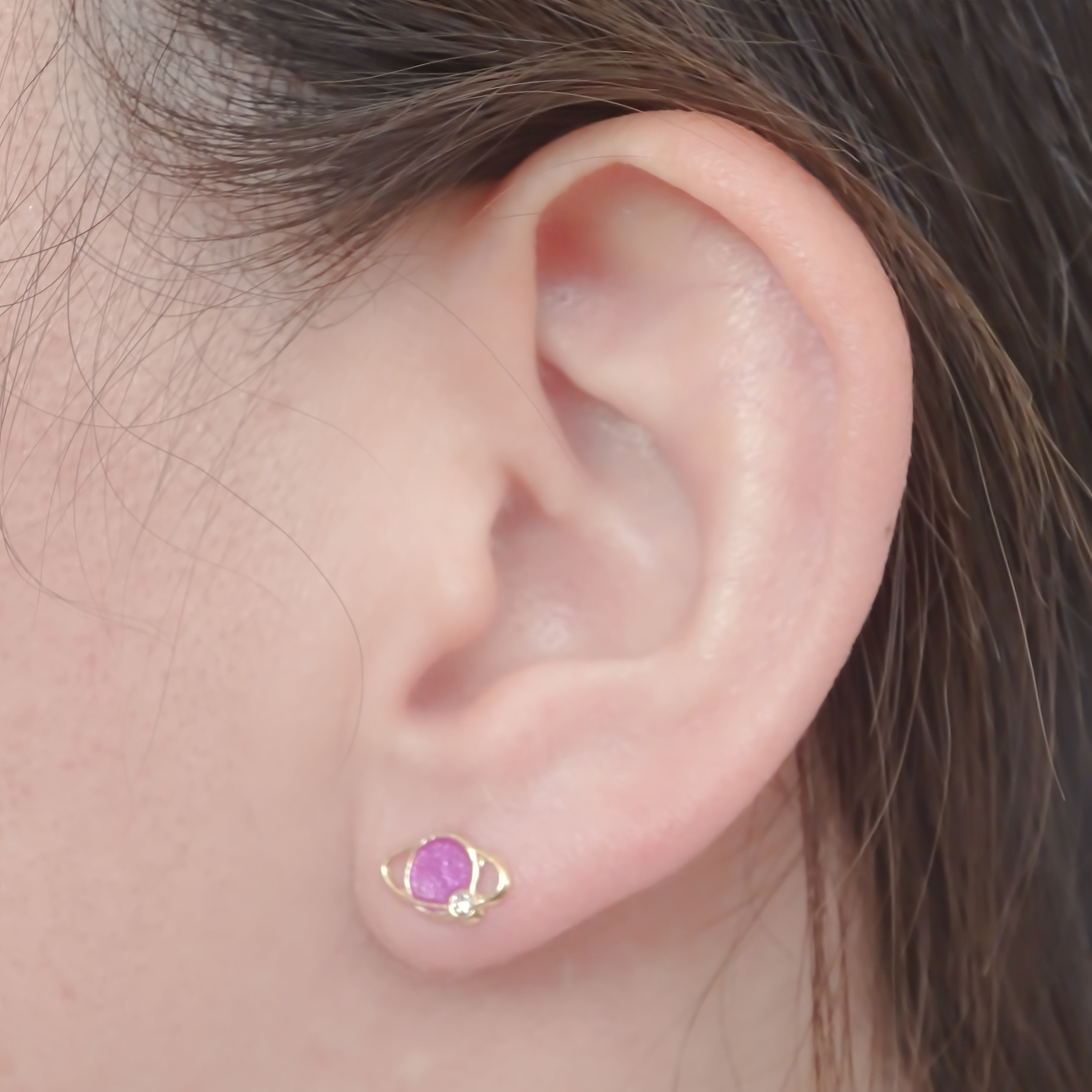 Amor Eterno - Broqueles Deluxe Saturno / Aretes / Oro 10k / Rosado