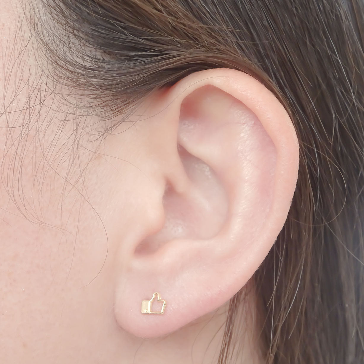 Amor Eterno - Broqueles Deluxe Facebook Like Aretes Oro 10k