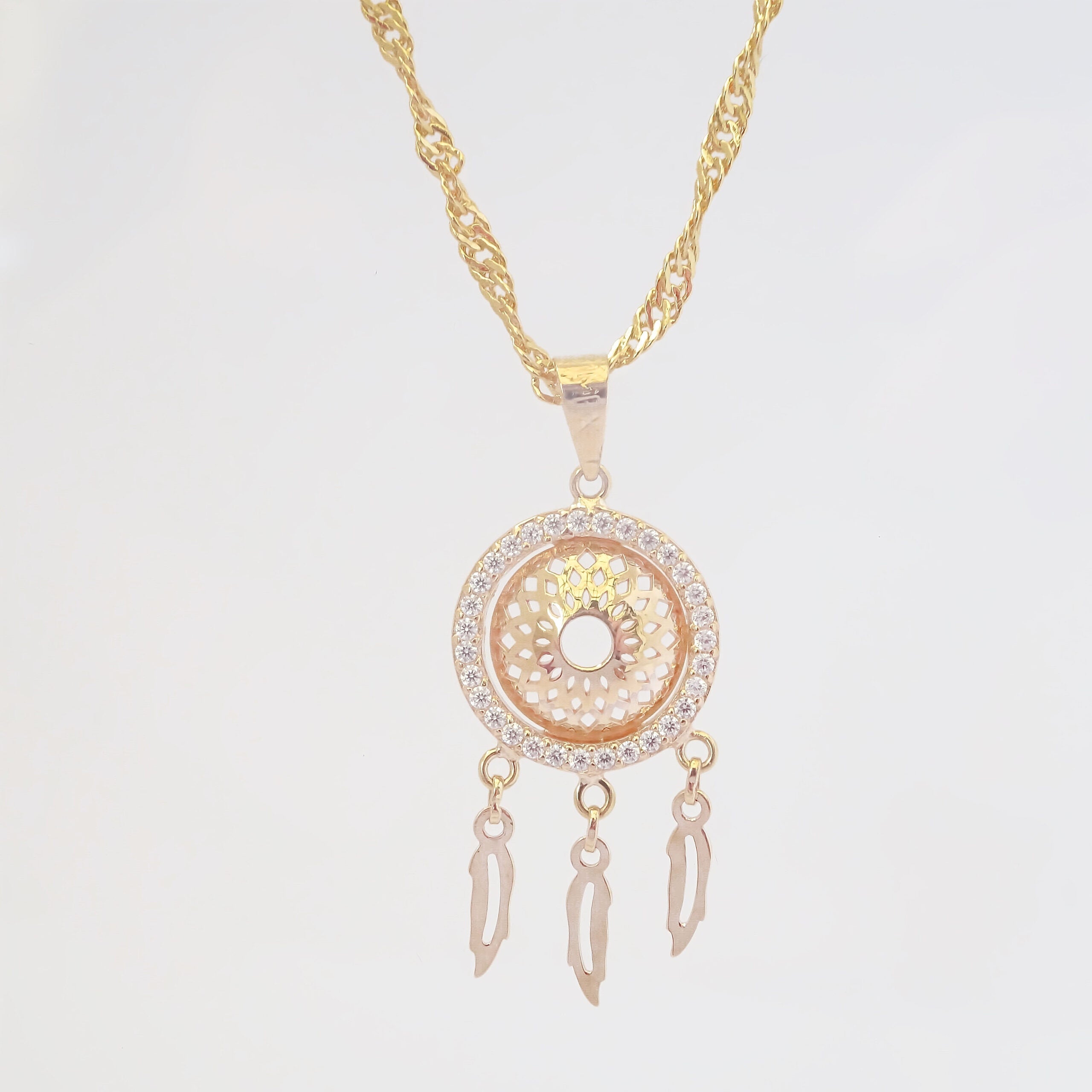 Amor Eterno - Dije Atrapasueños / Oro 14k + Cadena Regalo