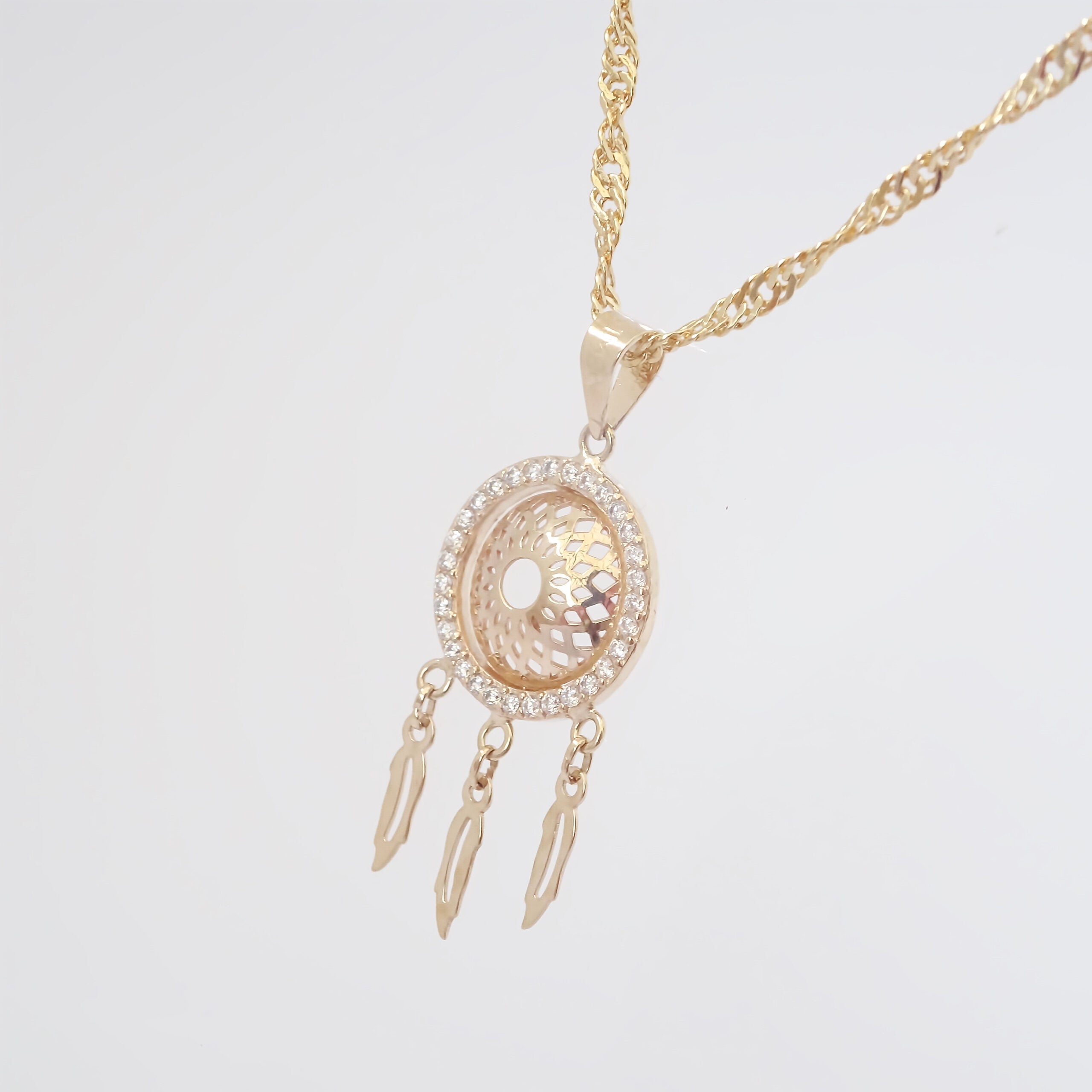 Amor Eterno - Dije Atrapasueños / Oro 14k + Cadena Regalo