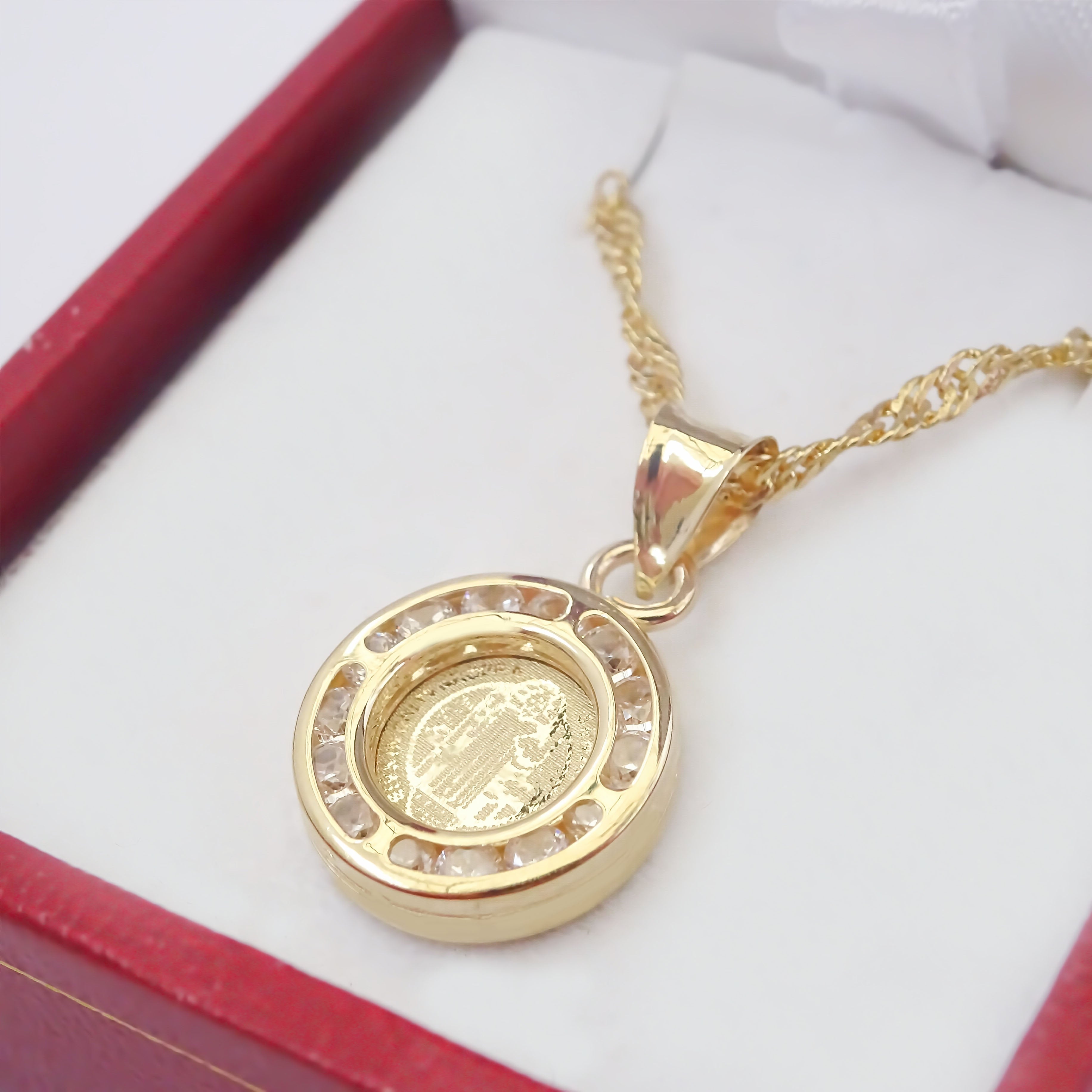 Amor Eterno - Dije Medalla San Benito 2 Lados Oro 10k + Cadena de Regalo