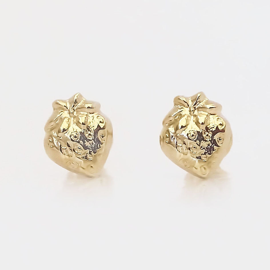 Amor Eterno - Broqueles Fresa Strawberry Bb Aretes Oro 10k