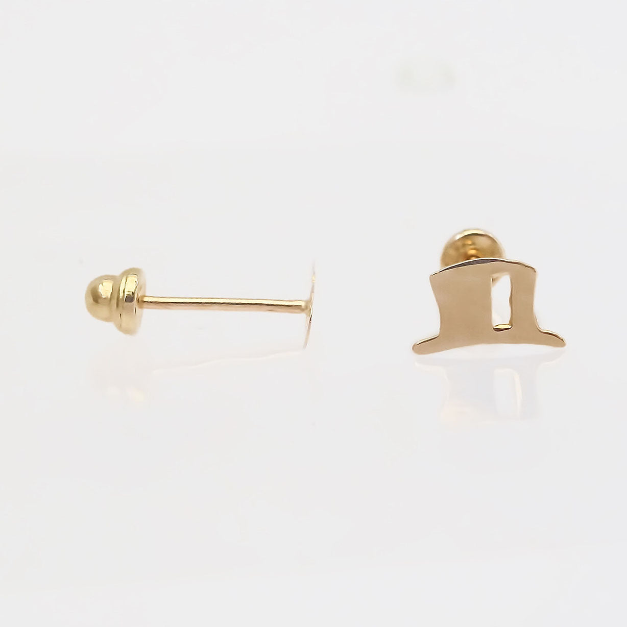 Amor Eterno - Broqueles Bigote Sombrero / Aretes / Oro 10k