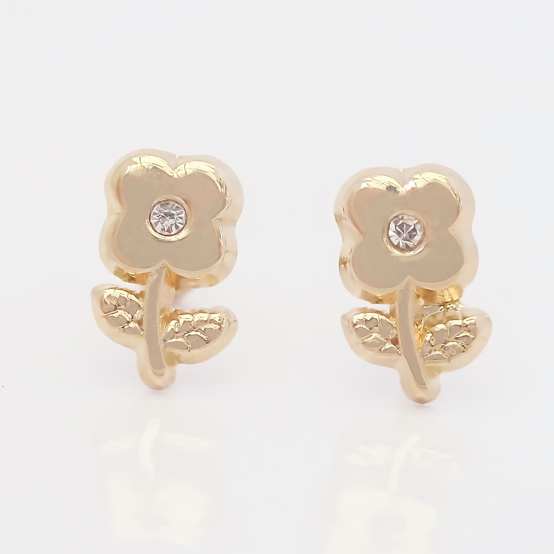 Amor Eterno - Broqueles / Flor Tierna Aretes / Oro 10k