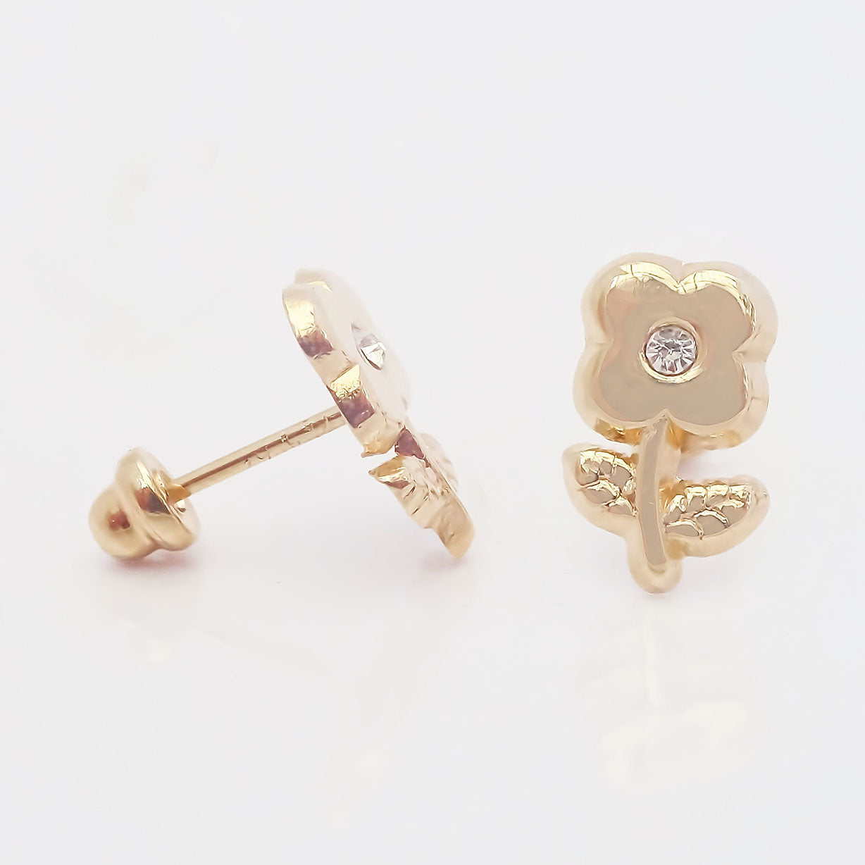 Amor Eterno - Broqueles / Flor Tierna Aretes / Oro 10k