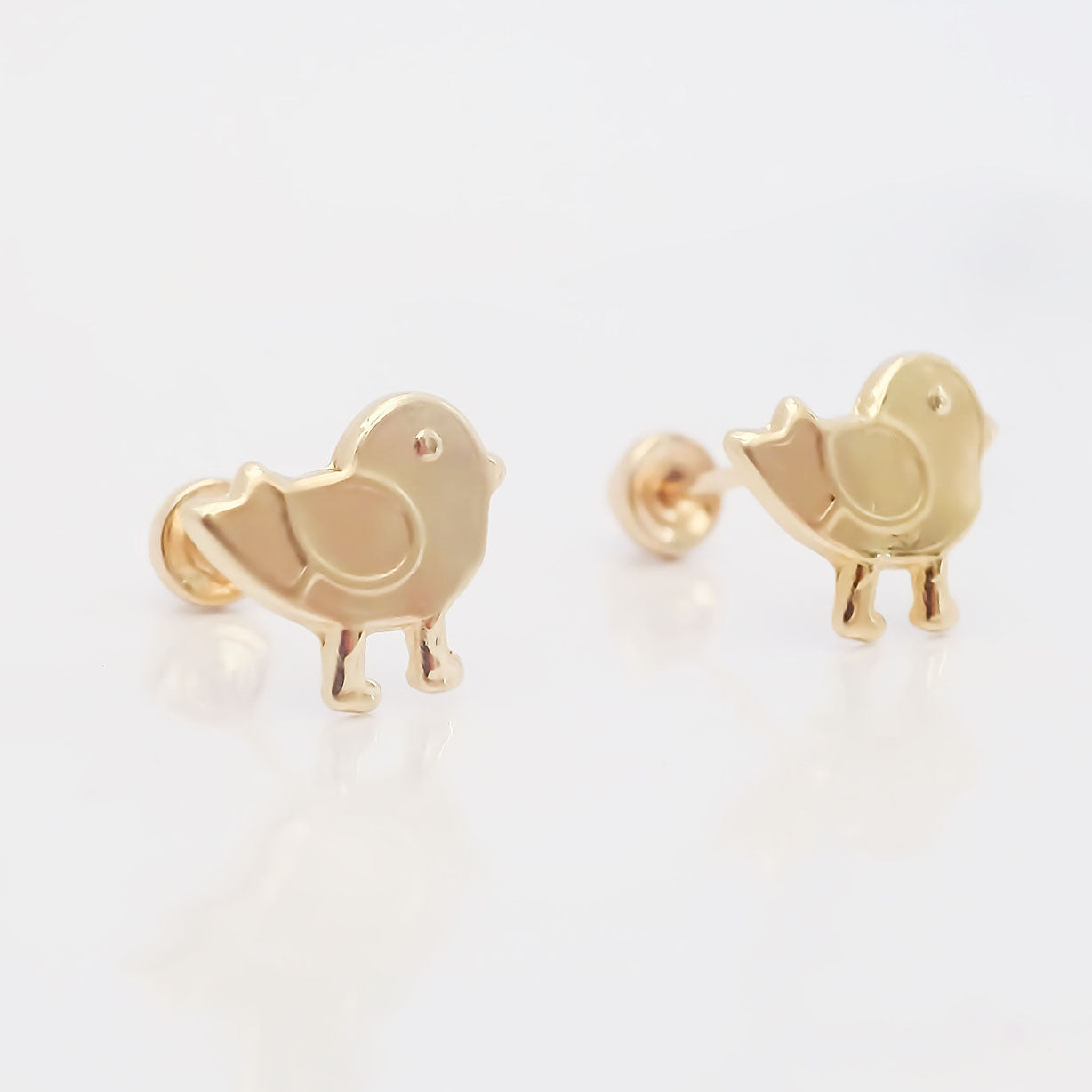 Amor Eterno - Broqueles Pajarito / Aretes / Oro 10k