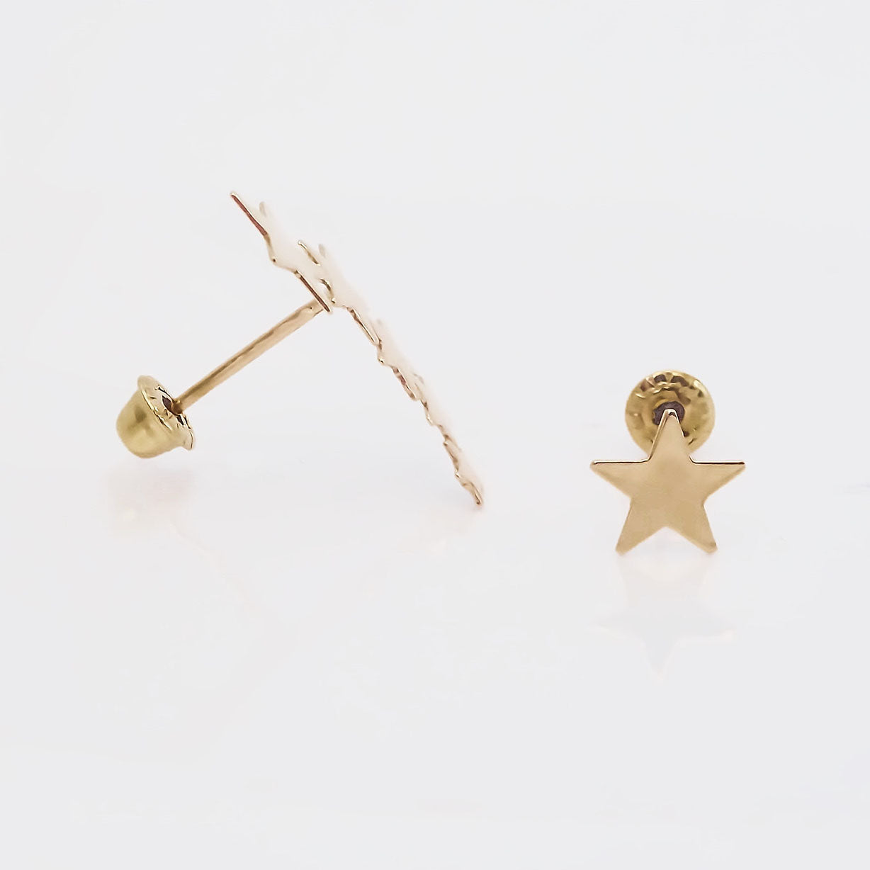 Amor Eterno - Broqueles Estrella Desigual / Aretes Oro 10k