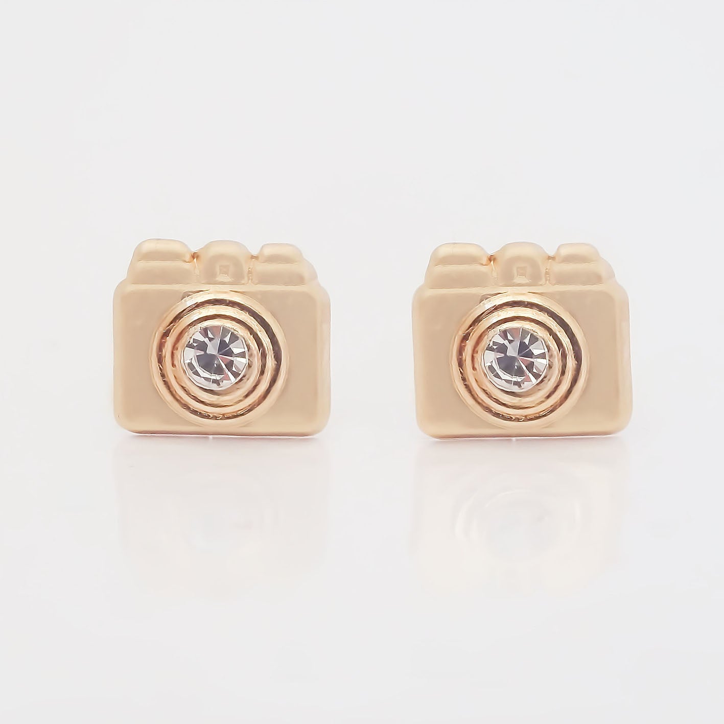 Amor Eterno - Broqueles / Cámara Fotográfica Aretes /oro 10k