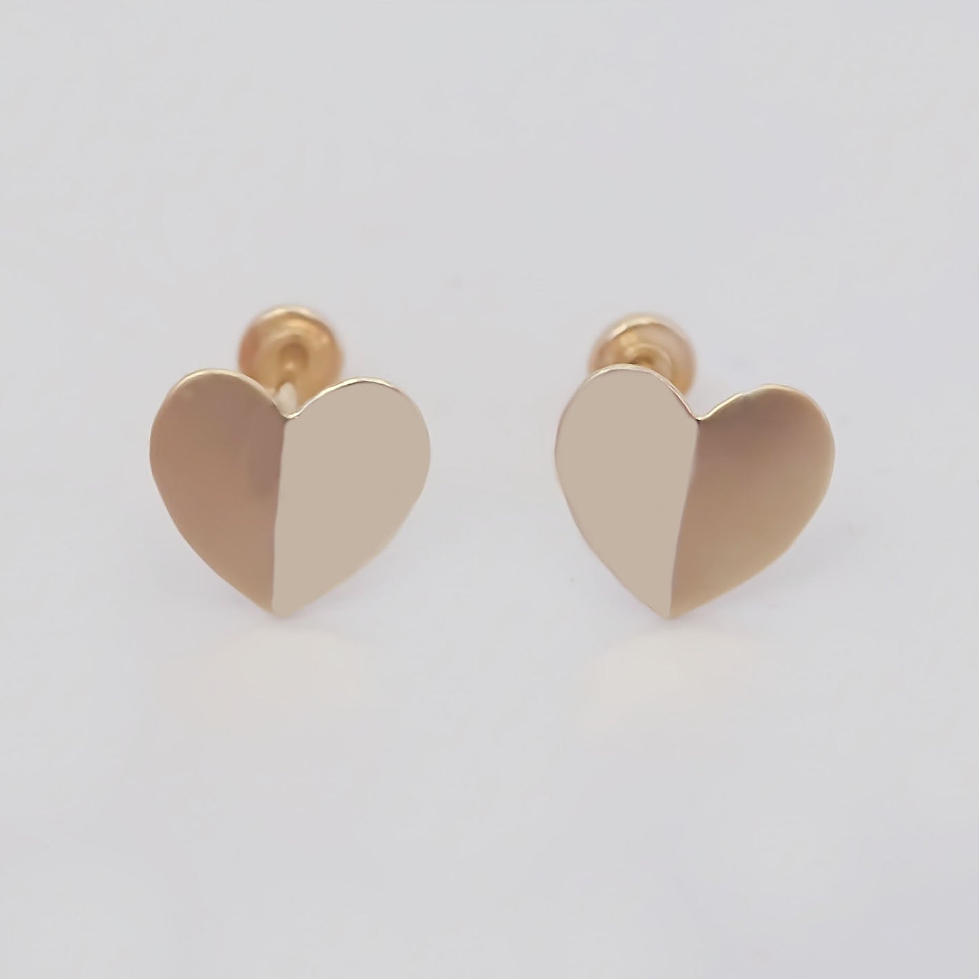 Amor Eterno - Broqueles / Corazón Due Tono Aretes / Oro 10k
