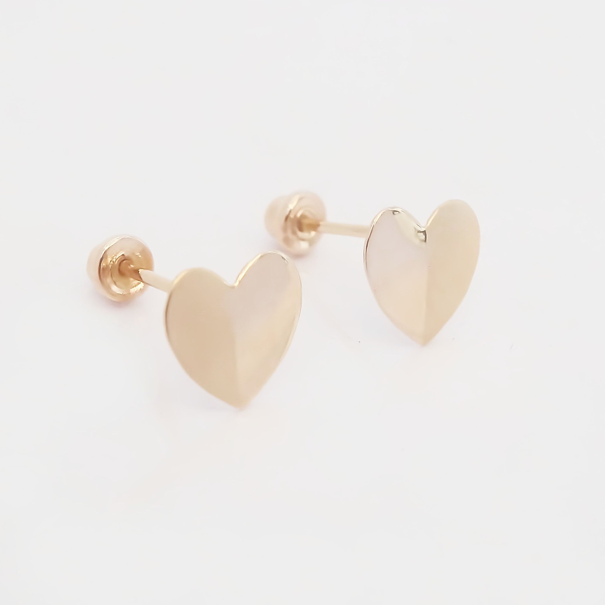 Amor Eterno - Broqueles / Corazón Due Tono Aretes / Oro 10k
