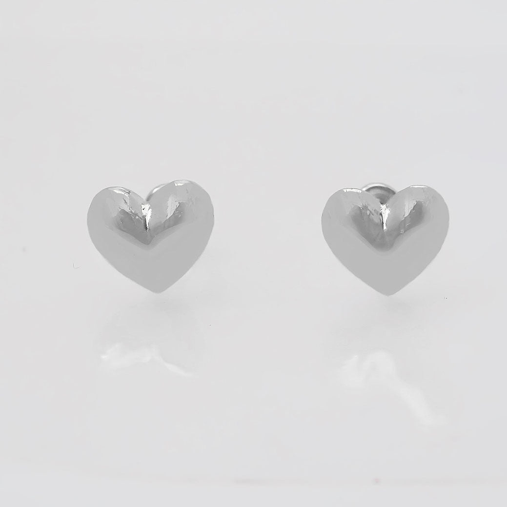 Amor Eterno - Broqueles Corazón Legacy Aretes / Oro 10k / Blanco