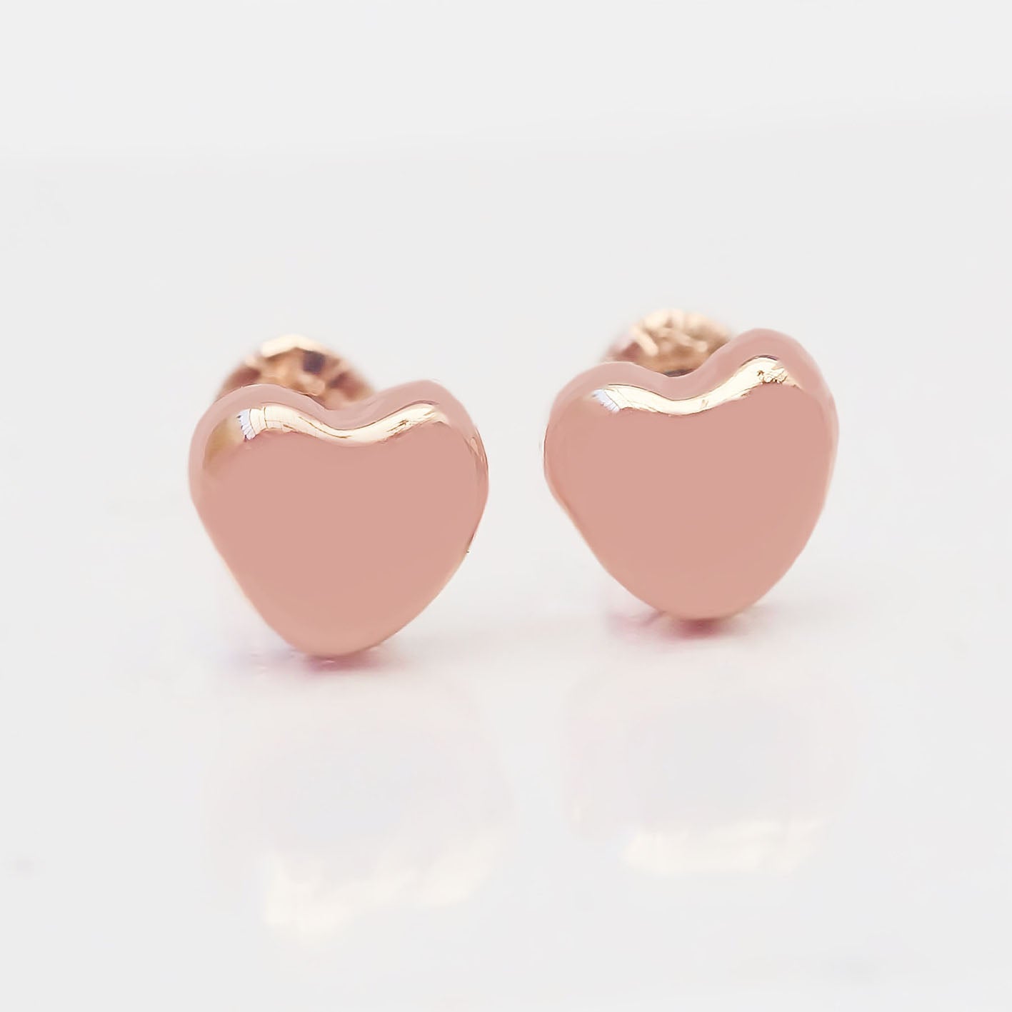Amor Eterno - Broqueles Corazón Globo Aretes / Oro 10k / Rosa