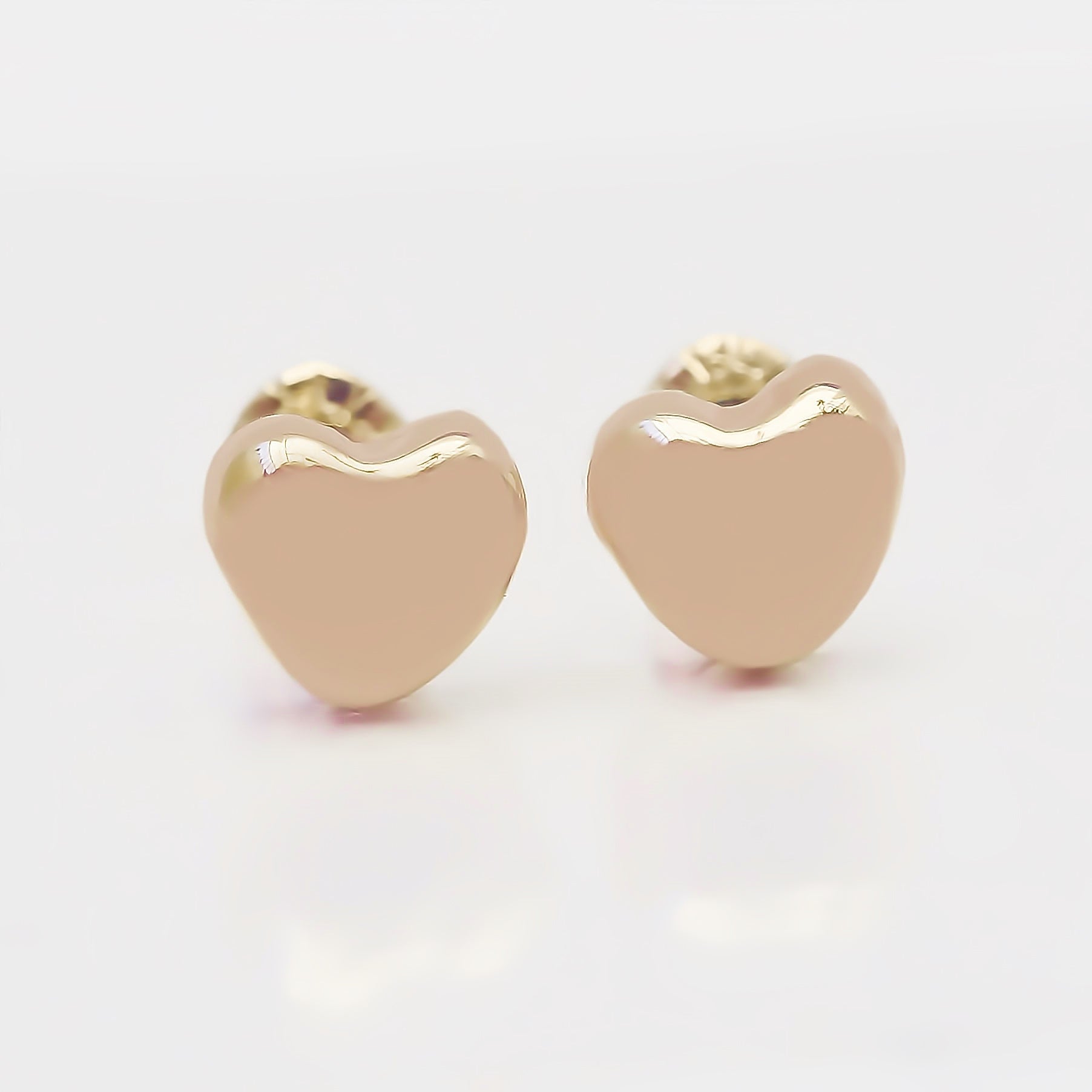 Amor Eterno - Broqueles Corazón Globo Aretes / Oro 10k