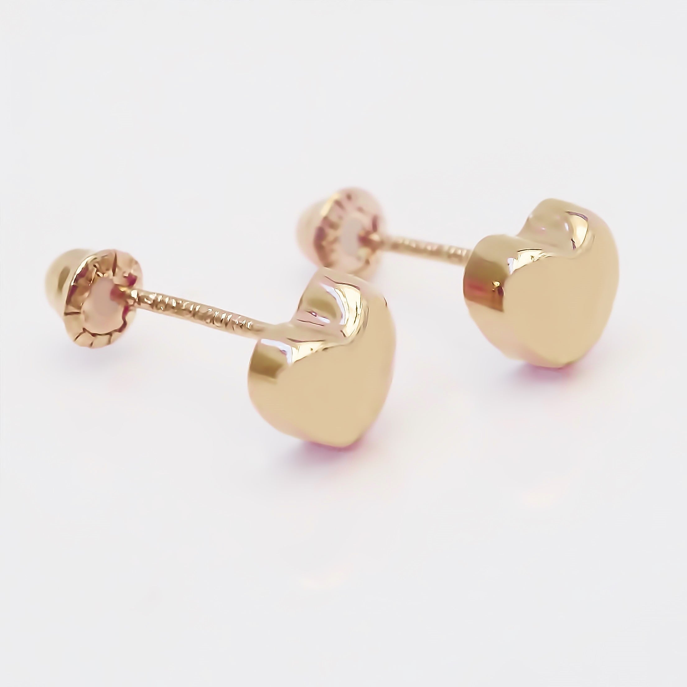 Amor Eterno - Broqueles Corazón Globo Aretes / Oro 10k