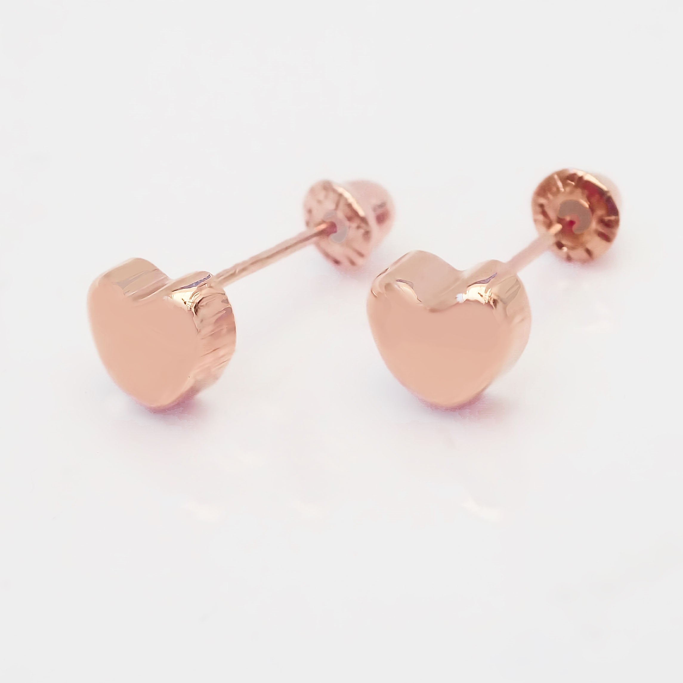 Amor Eterno - Broqueles Corazón Globo Aretes / Oro 10k / Rosa