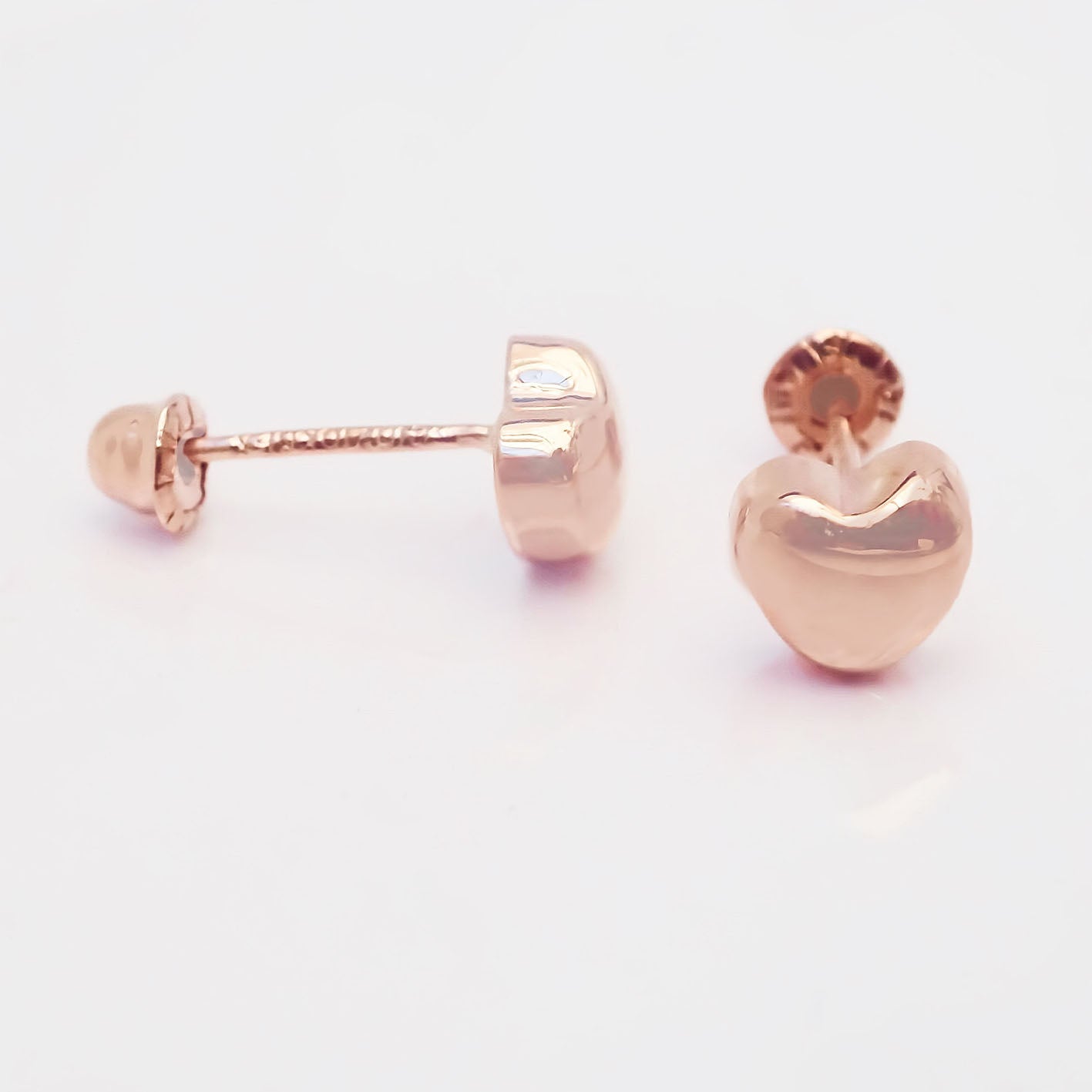 Amor Eterno - Broqueles Corazón Globo Aretes / Oro 10k / Rosa