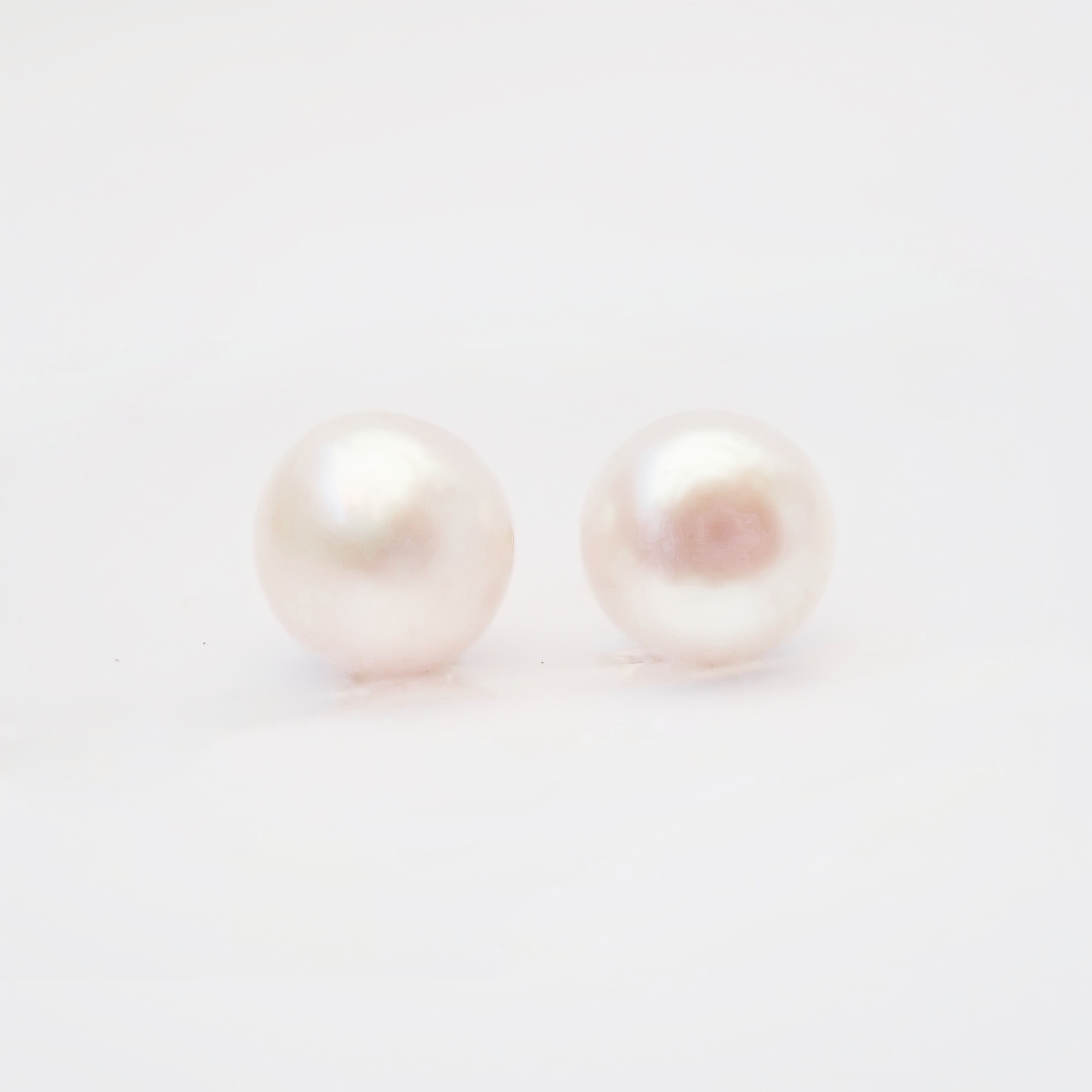 Amor Eterno - Broqueles Elegantes / Perla 9mm Aretes Oro 10k