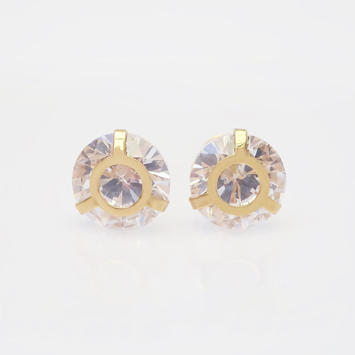 Amor Eterno - Broqueles Recto Aro 7mm / Aretes / Oro 10k
