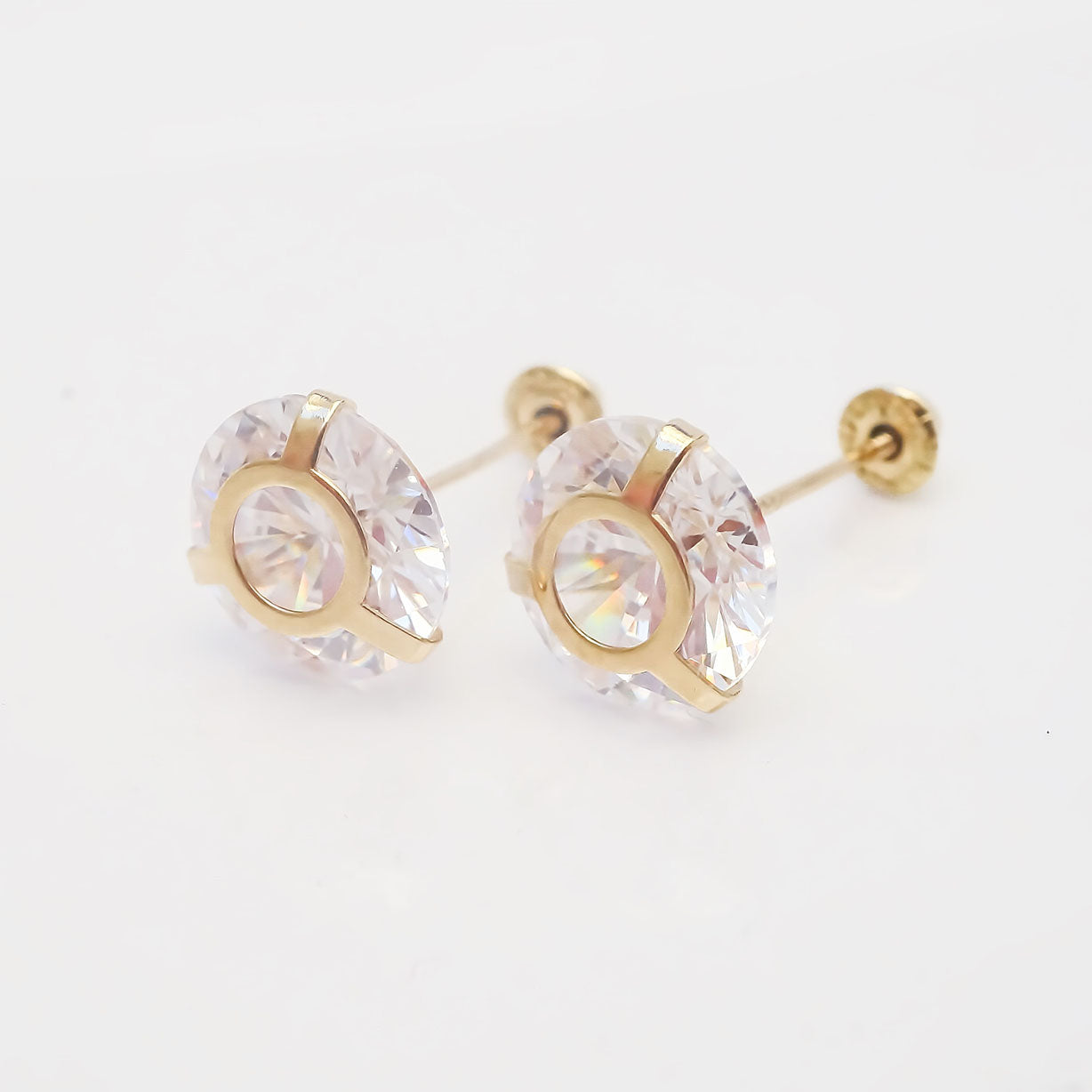 Amor Eterno - Broqueles Recto Aro 7mm / Aretes / Oro 10k