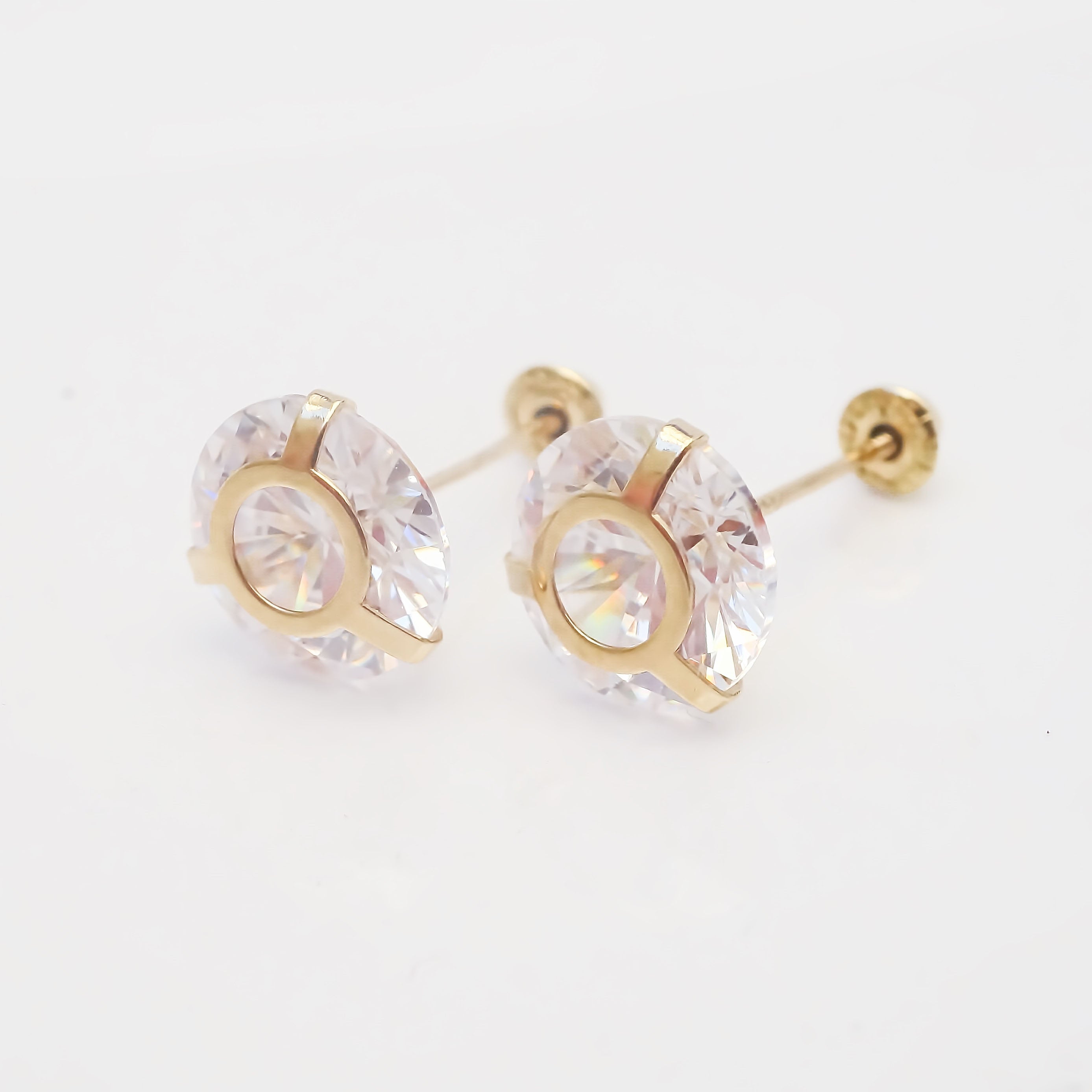 Amor Eterno - Broqueles Recto Aro 7mm / Aretes / Oro 10k
