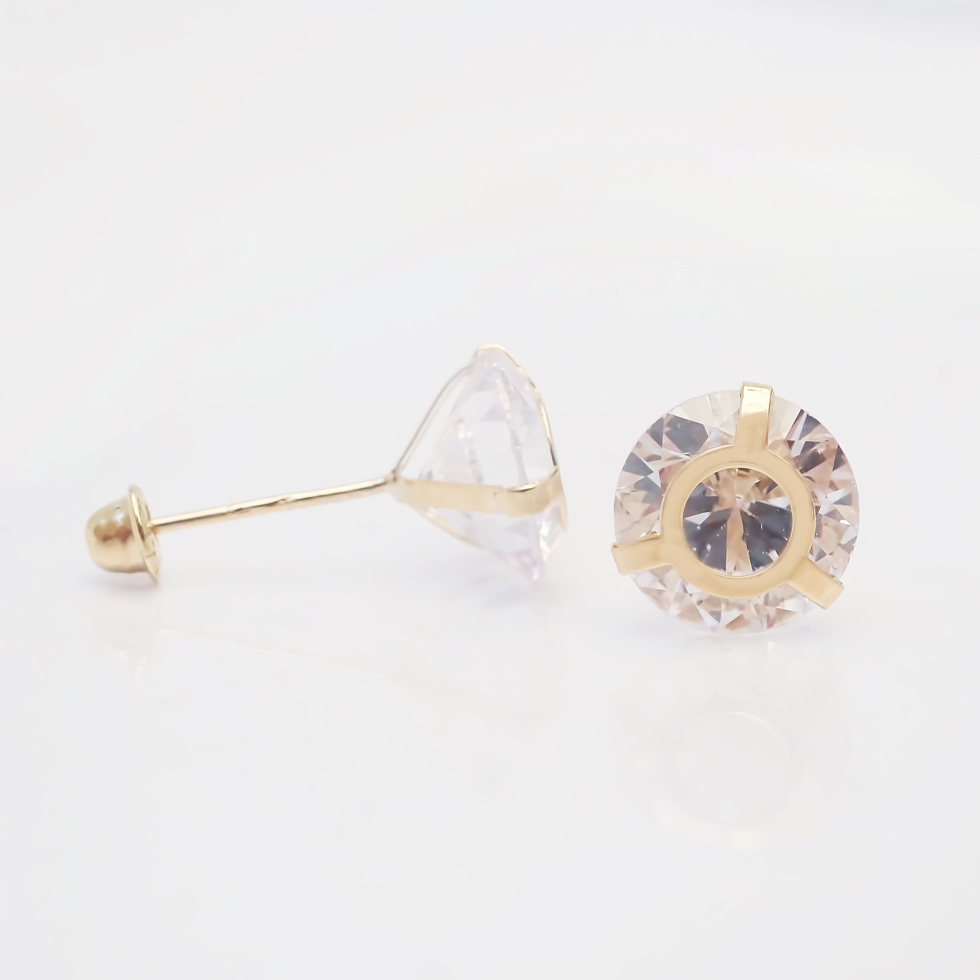 Amor Eterno - Broqueles Recto Aro 7mm / Aretes / Oro 10k