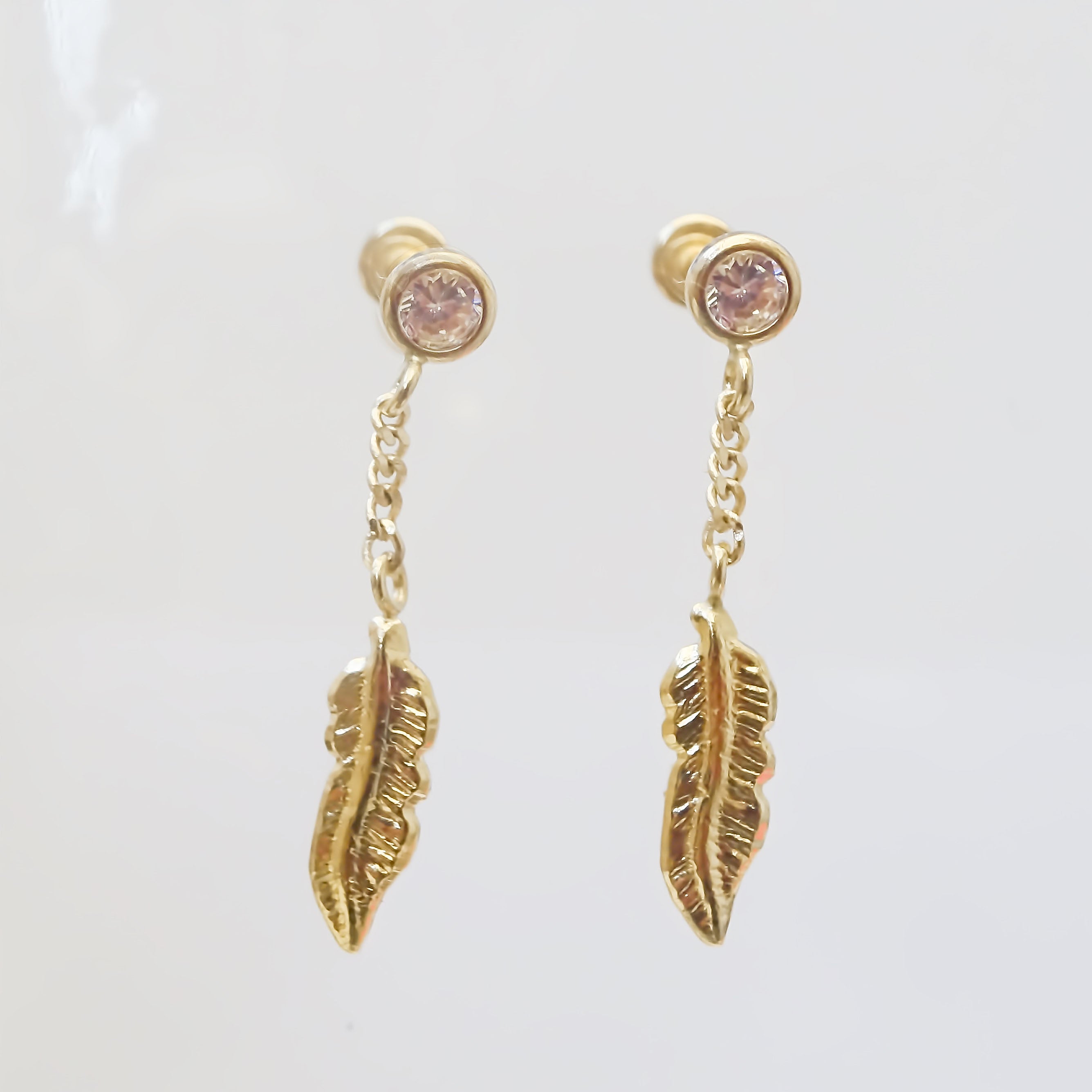 Amor Eterno - Broqueles Pluma Atrapasueños Colgante Aretes 10k