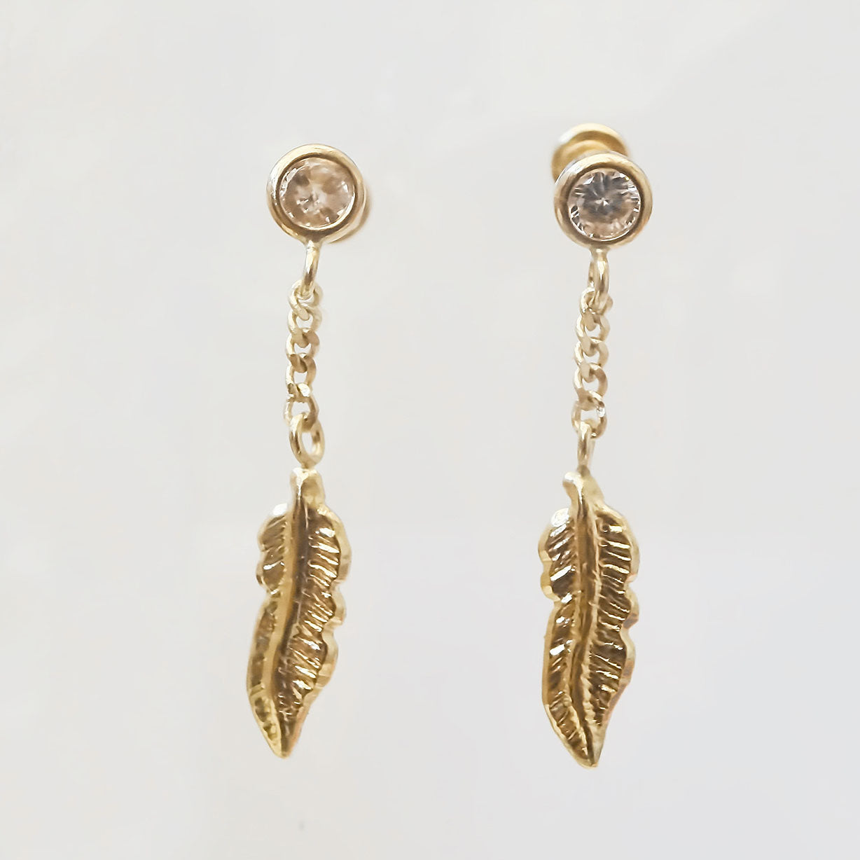 Amor Eterno - Broqueles Pluma Atrapasueños Colgante Aretes 10k