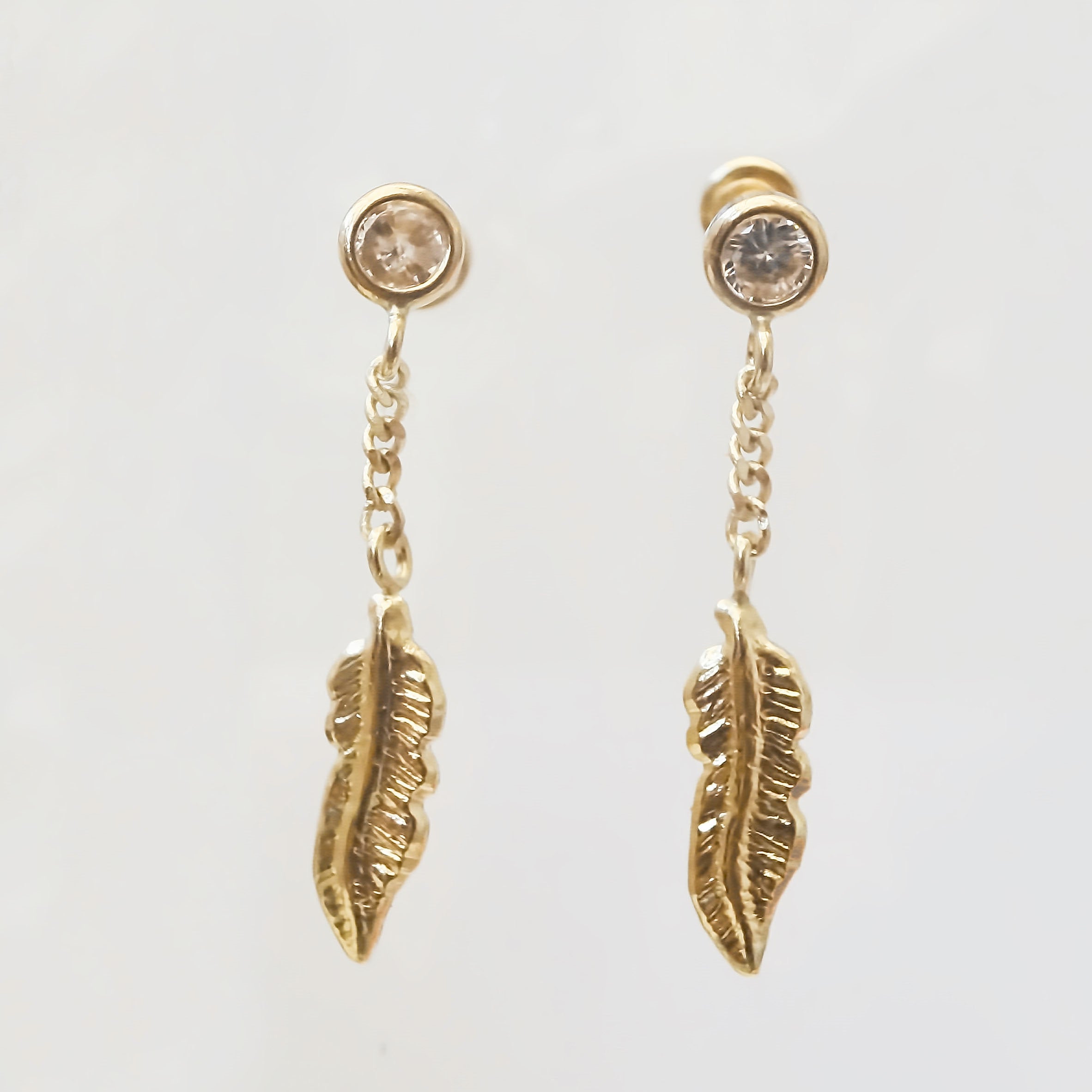 Amor Eterno - Broqueles Pluma Atrapasueños Colgante Aretes 10k