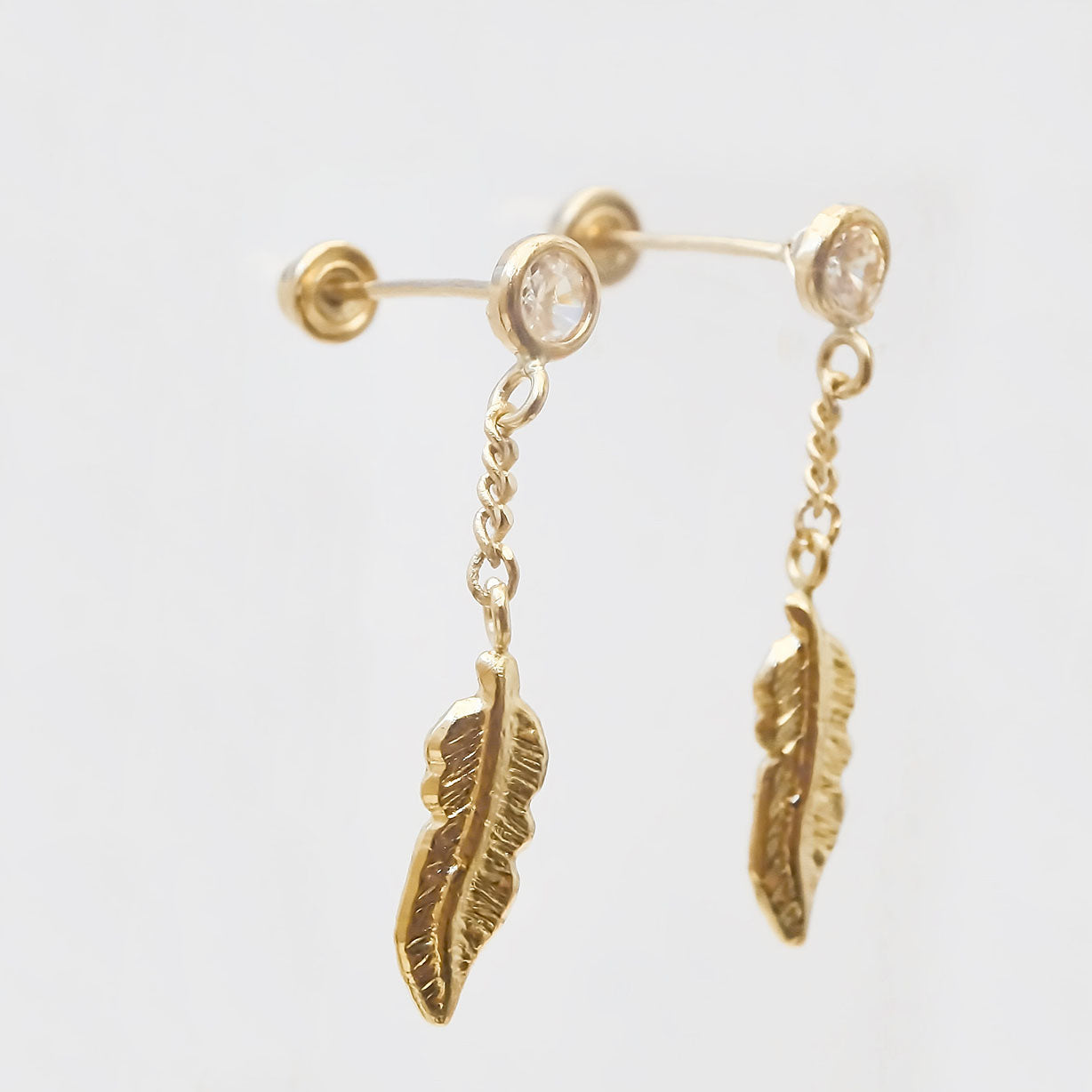 Amor Eterno - Broqueles Pluma Atrapasueños Colgante Aretes 10k