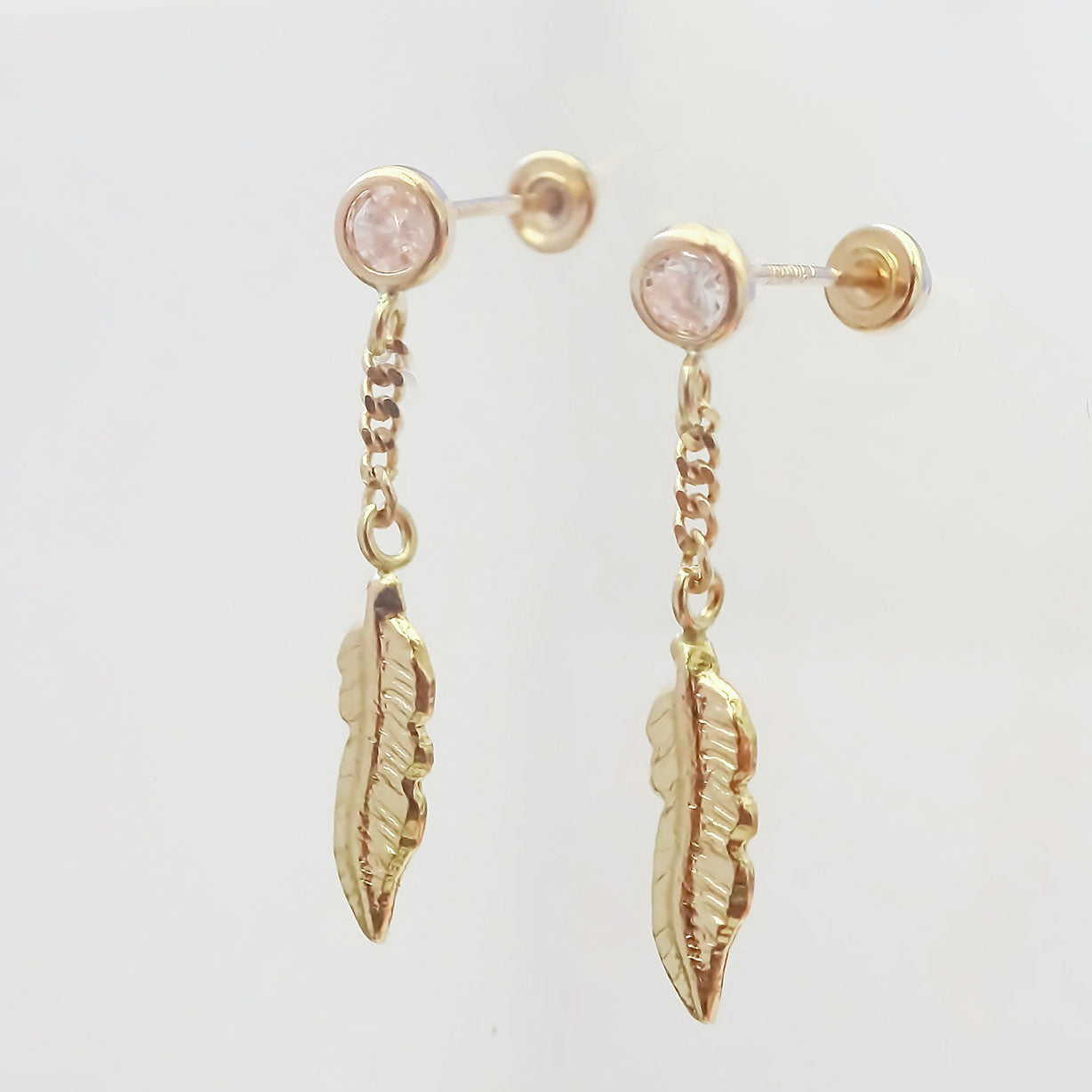 Amor Eterno - Broqueles Pluma Atrapasueños Colgante Aretes 10k