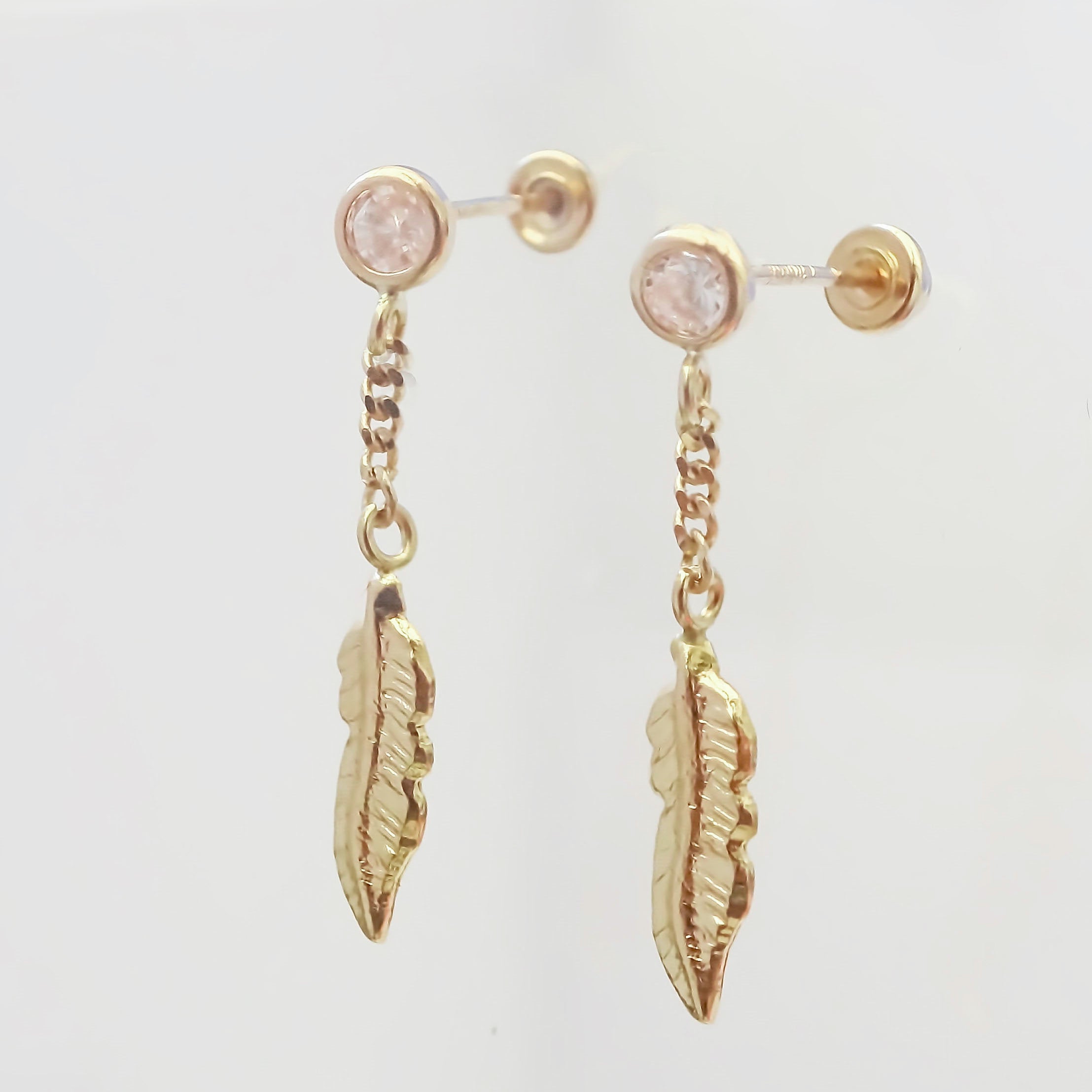 Amor Eterno - Broqueles Pluma Atrapasueños Colgante Aretes 10k