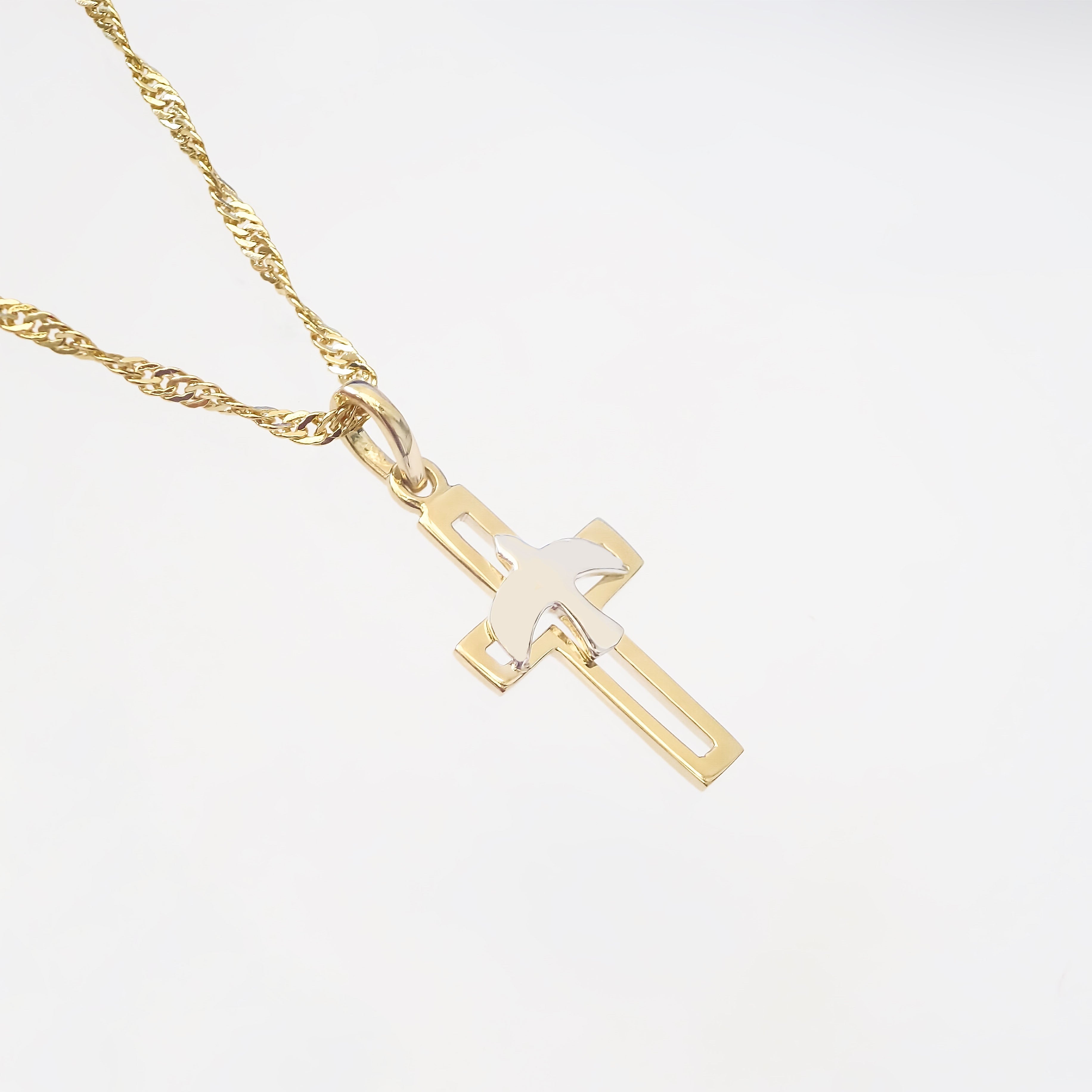 Amor Eterno - Dije Y Cadena Espíritu Santo / Oro Sólido 10k