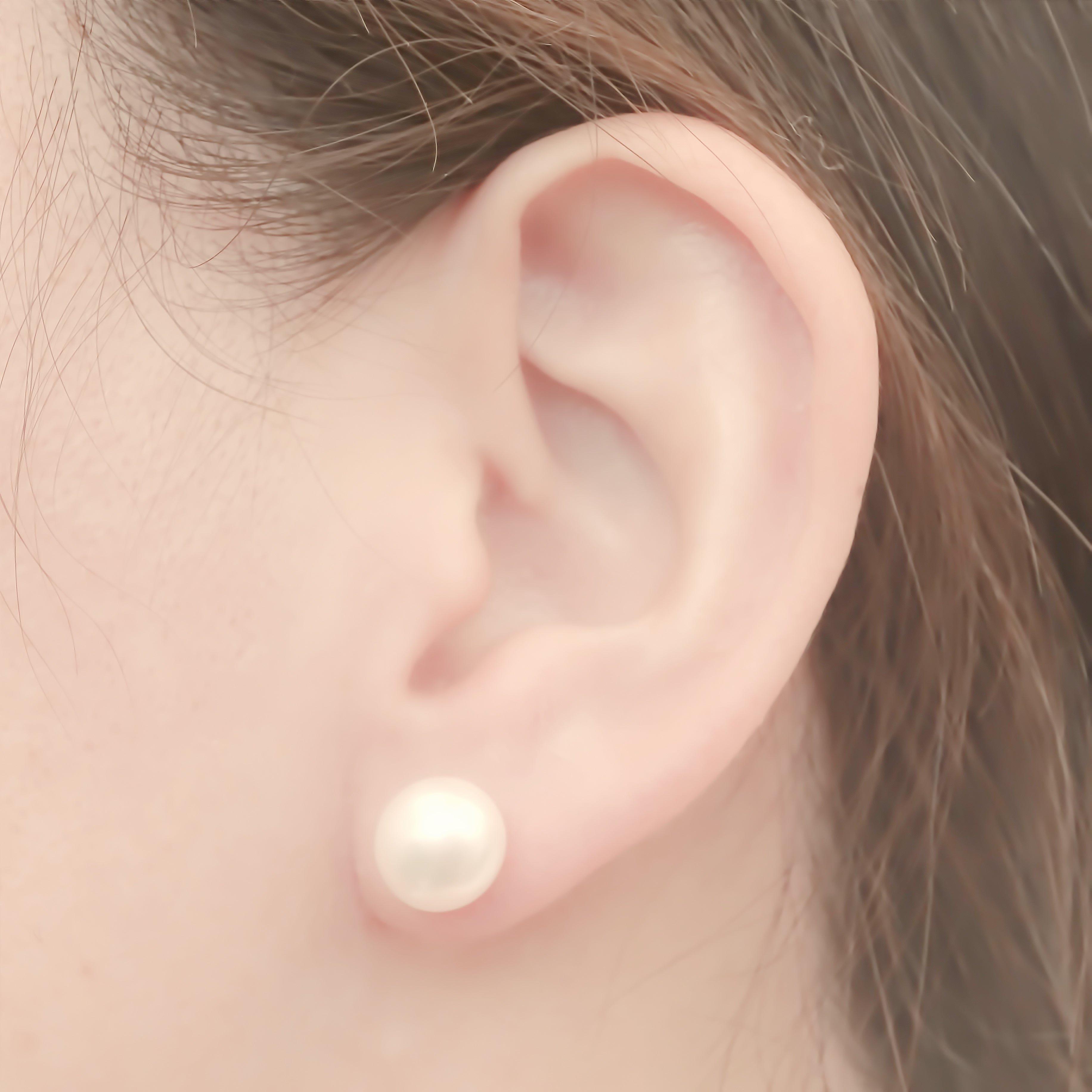 Amor Eterno - Broqueles Elegantes / Perla 9mm Aretes Oro 10k