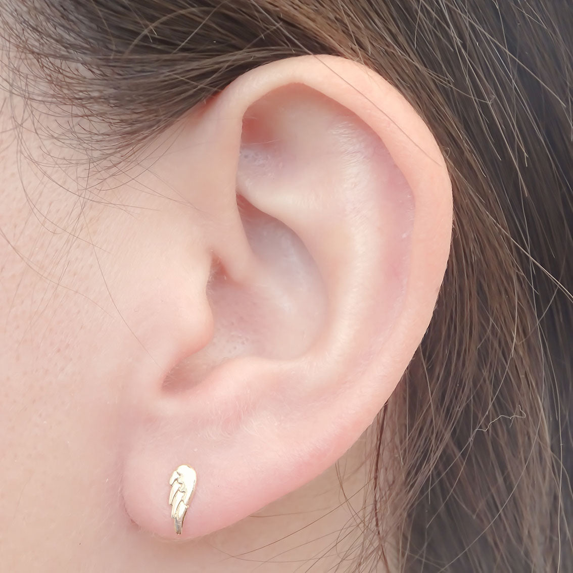 Amor Eterno - Broqueles Alas Ángel Arcangel Aretes / Oro 10k