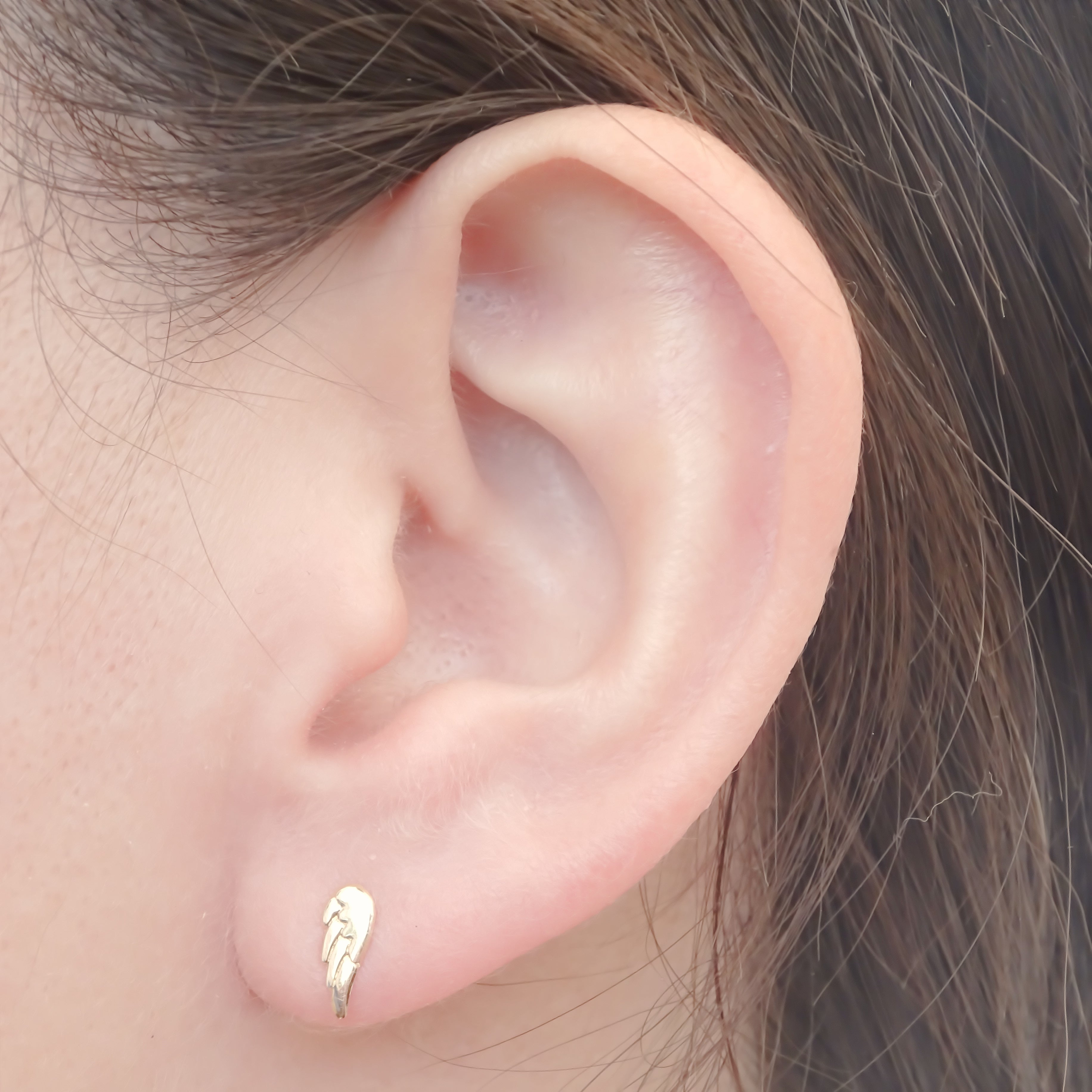 Amor Eterno - Broqueles Alas Ángel Arcangel Aretes / Oro 10k