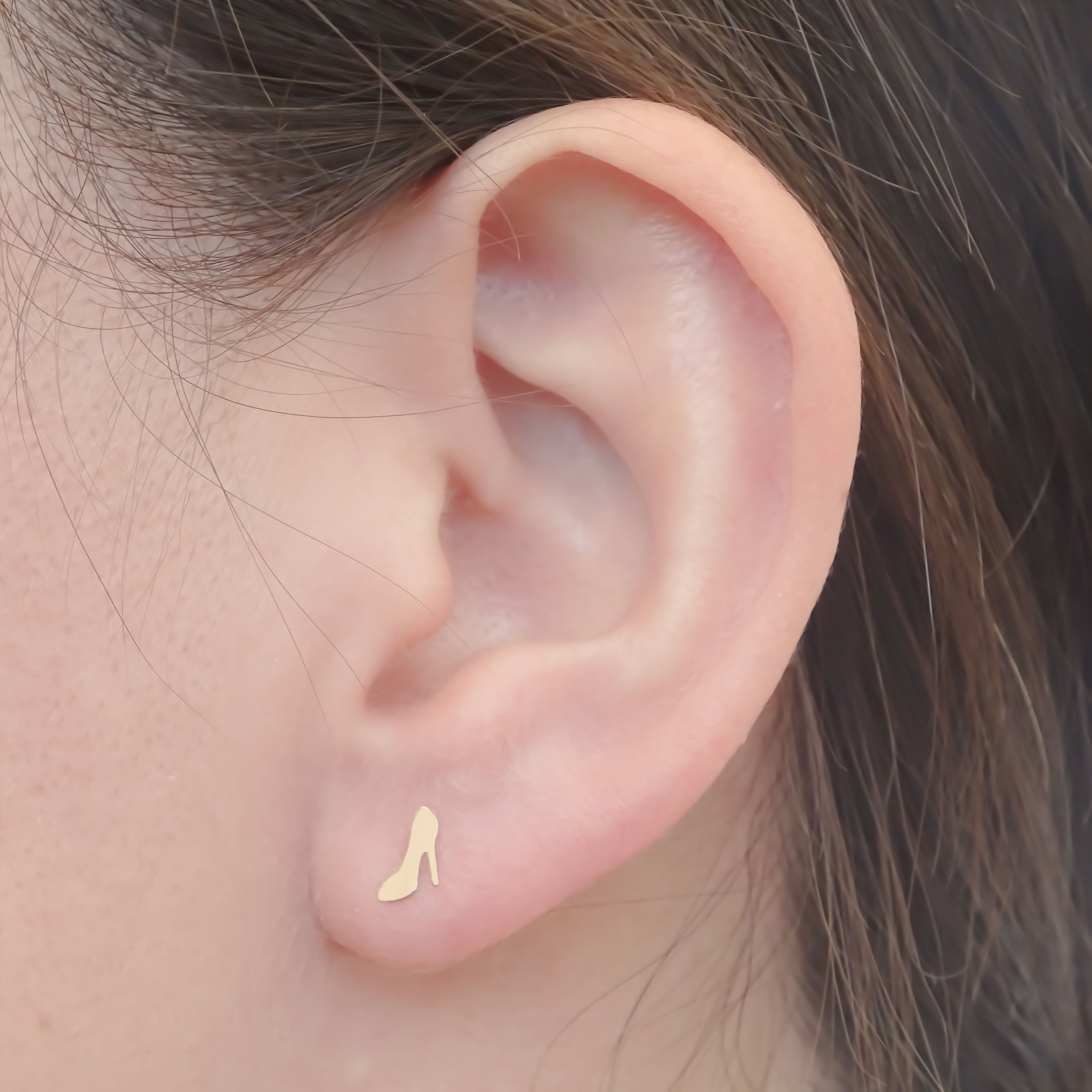 Amor Eterno - Broqueles Tacones Barbie / Aretes Oro 10k