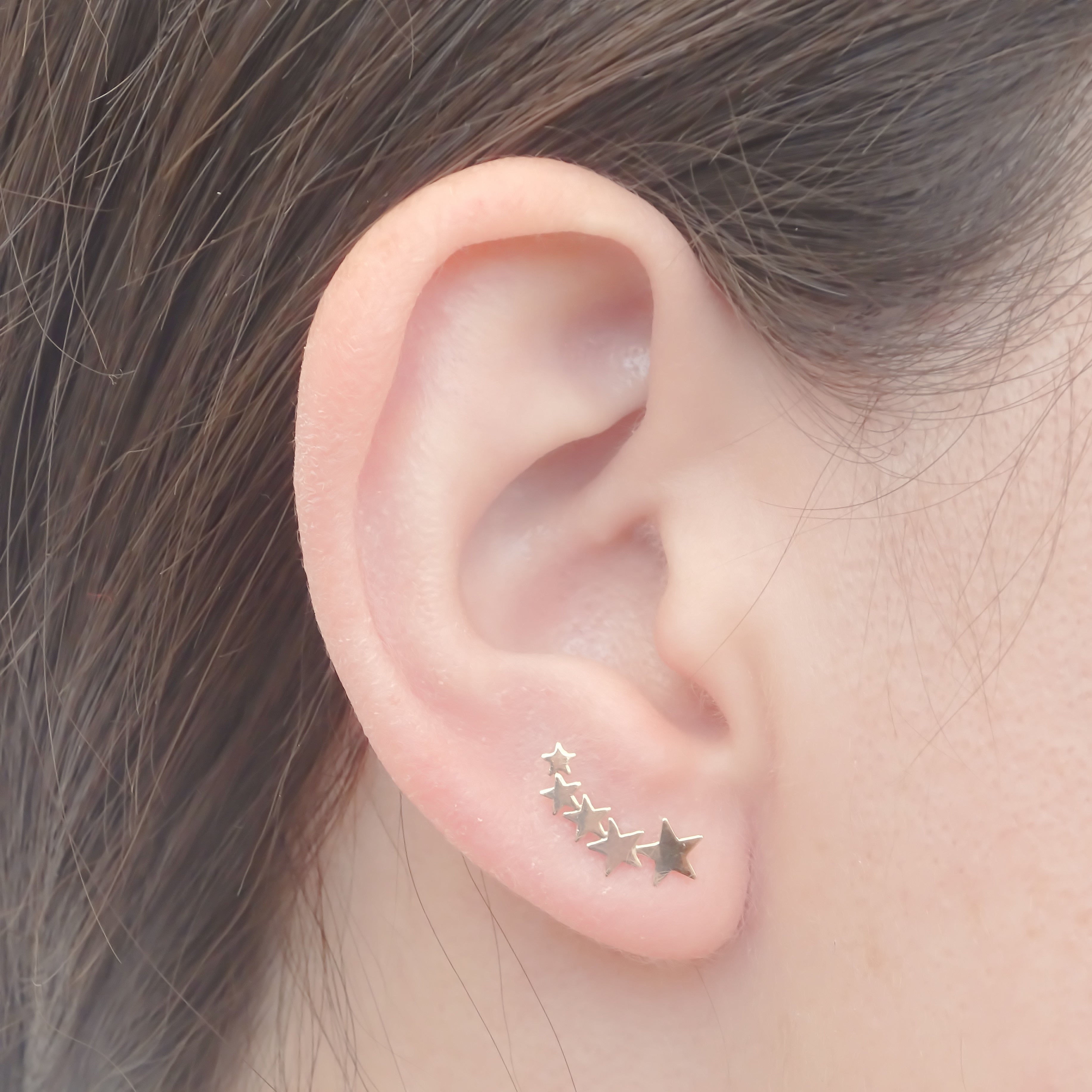 Amor Eterno - Broqueles Estrella Desigual / Aretes Oro 10k