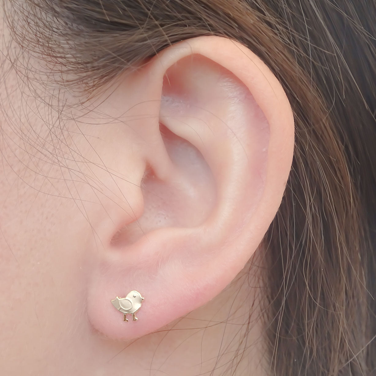 Amor Eterno - Broqueles Pajarito / Aretes / Oro 10k