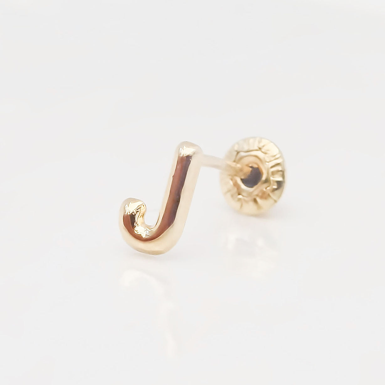 Amor Eterno - Broqueles Una Inicial Letra / Aretes / Oro 10k / J