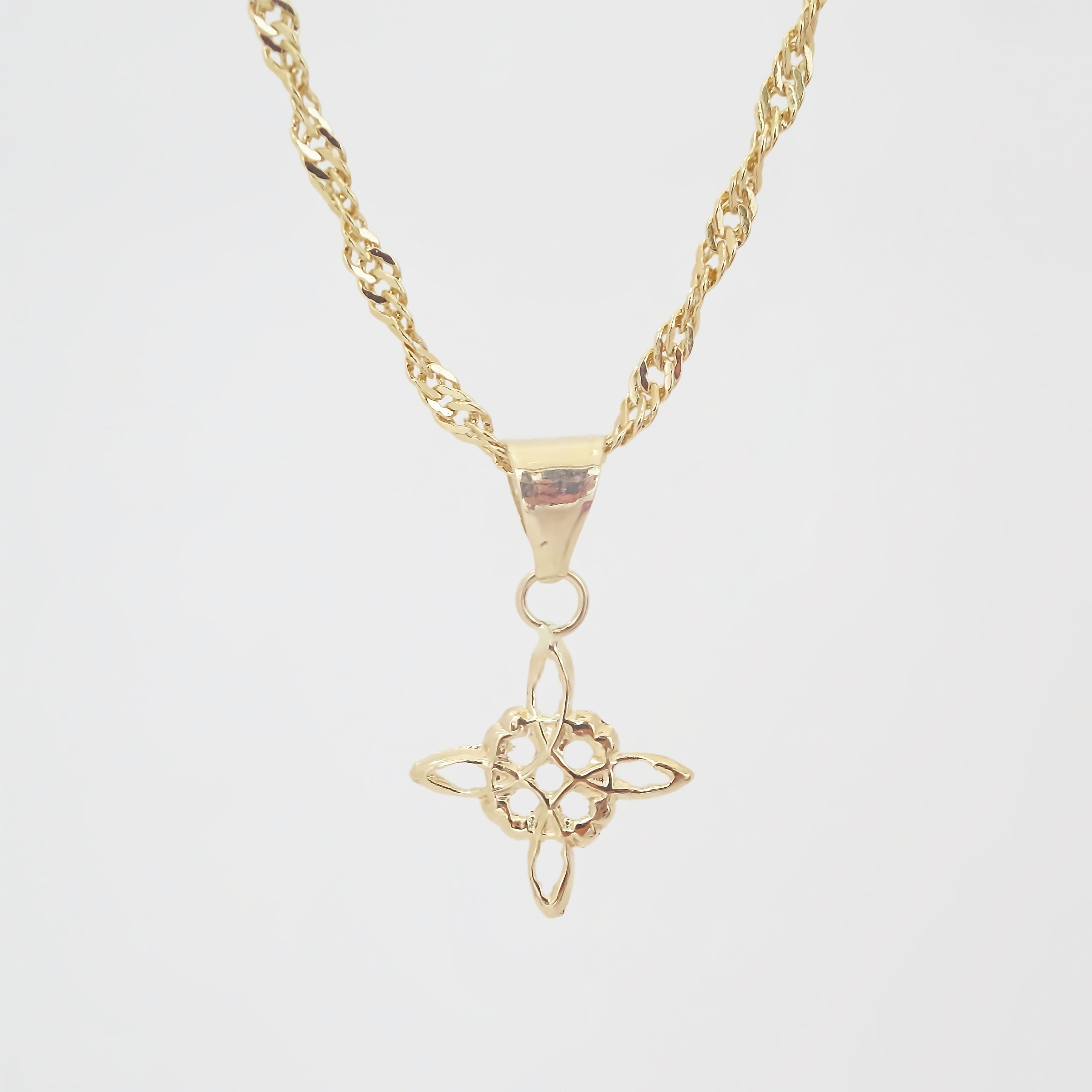 Amor Eterno - Dije Nudo De Bruja CH / Oro Sólido 10k + Cadena