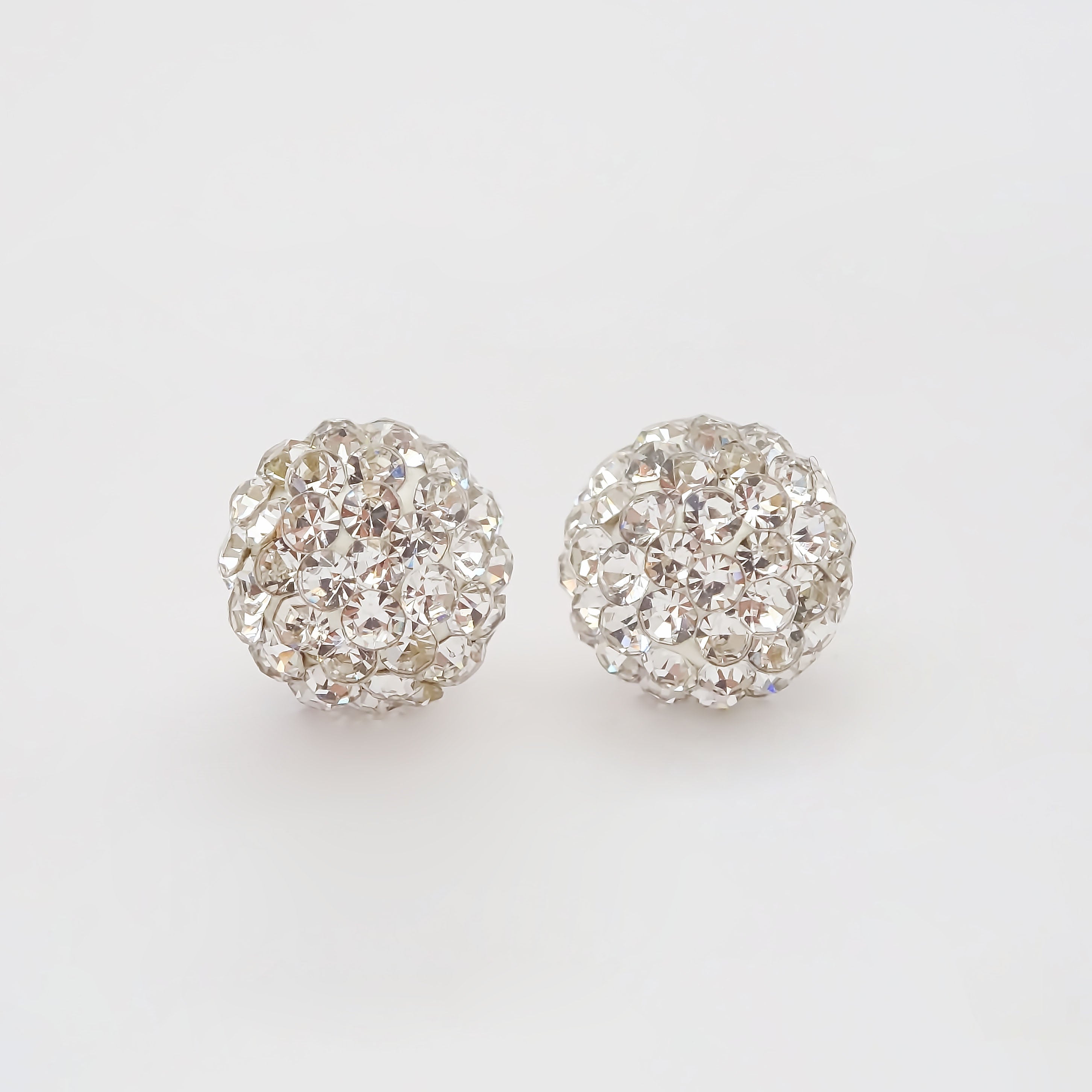 Amor Eterno - Broqueles Esferas Grandes / Aretes / Oro 10k / Transparente