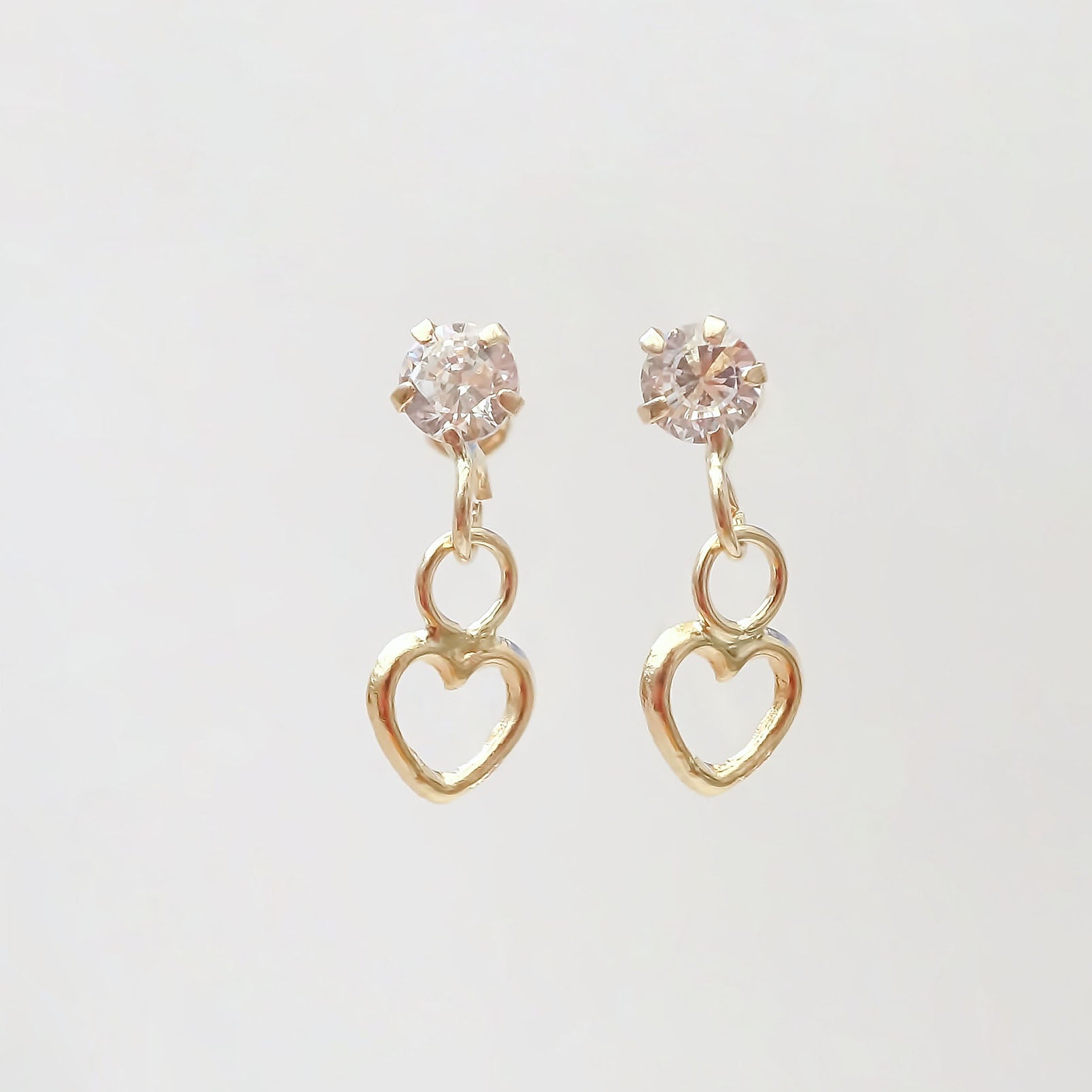 Amor Eterno - Broqueles / Corazón Colgante / Oro 10k
