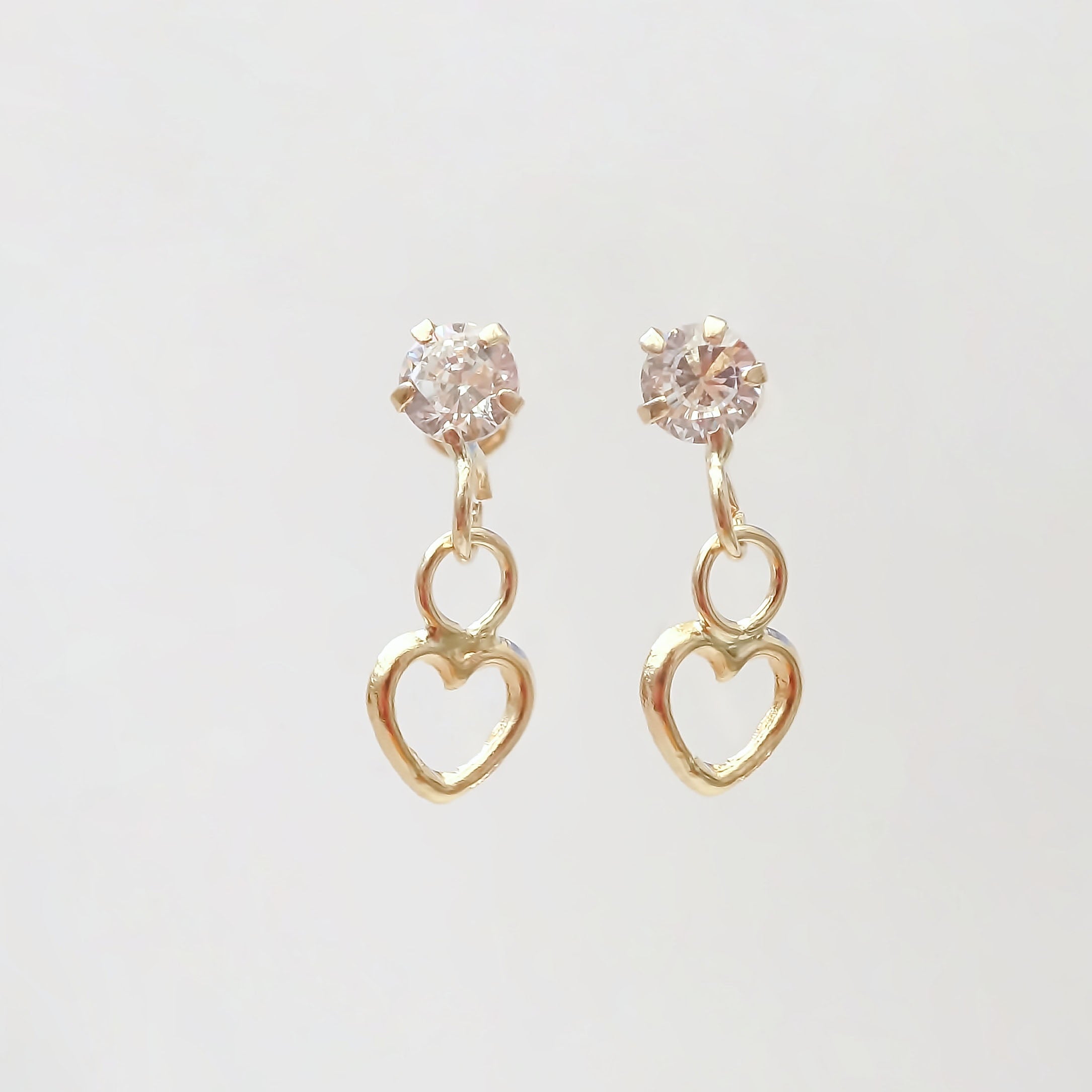 Amor Eterno - Broqueles / Corazón Colgante / Oro 10k