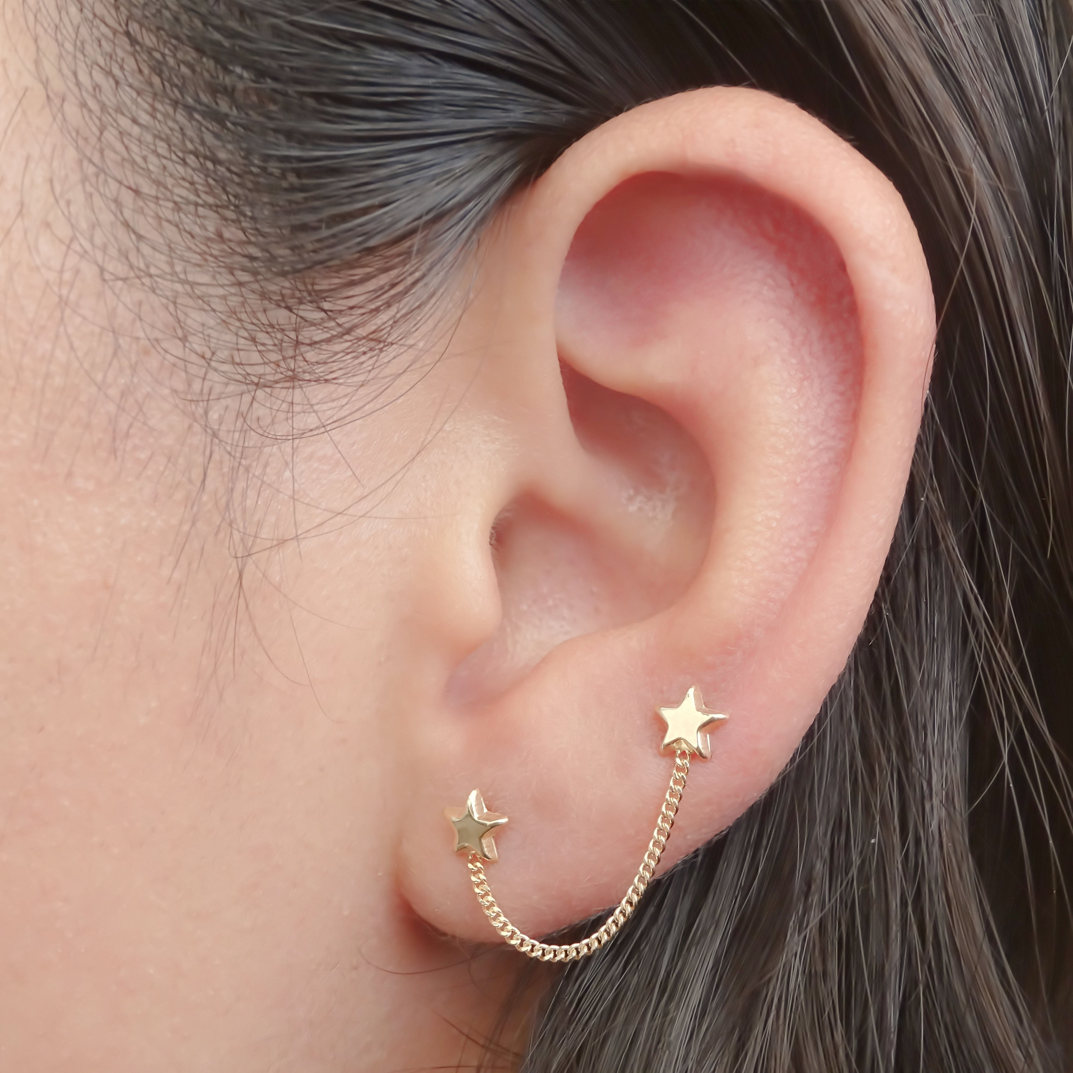 Amor Eterno - Estrella / Doble Perforación / Oro 10k