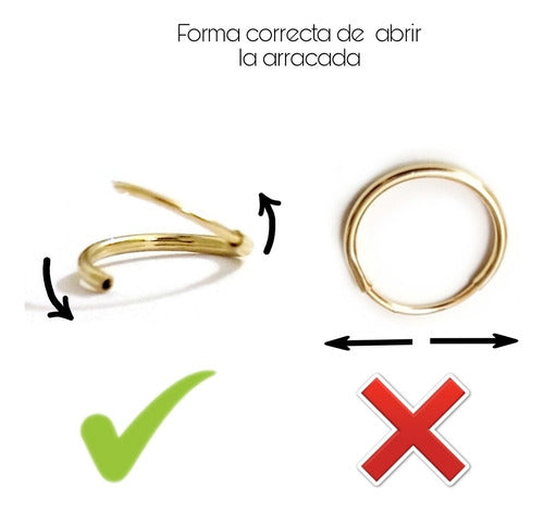Amor Eterno - Arracadas / Piercing / Facetado 1.1 cm / Oro 10k