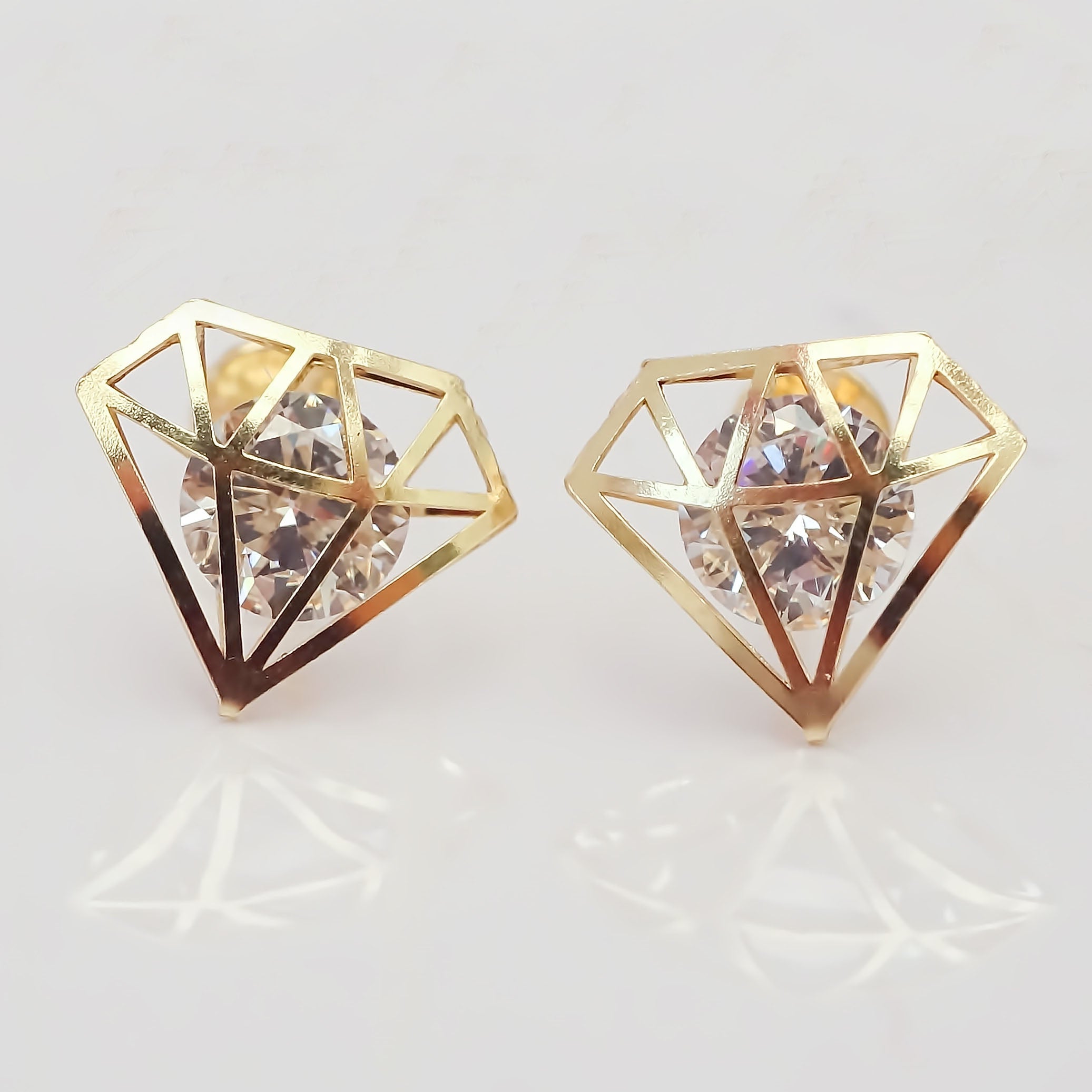 Amor Eterno - Broqueles Diamante / Aretes / Oro 10k