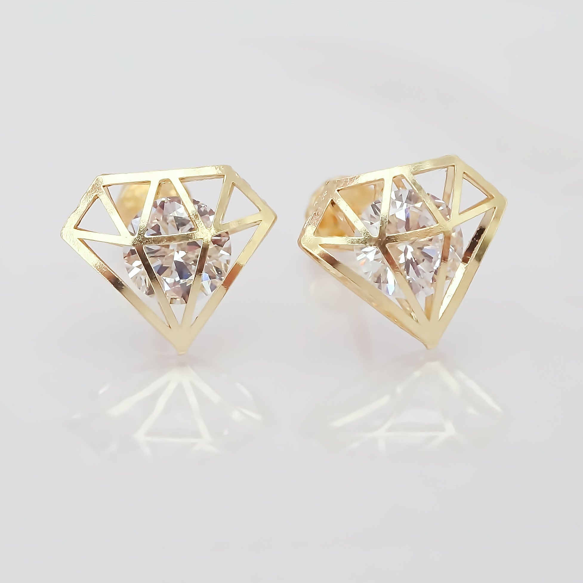 Amor Eterno - Broqueles Diamante / Aretes / Oro 10k